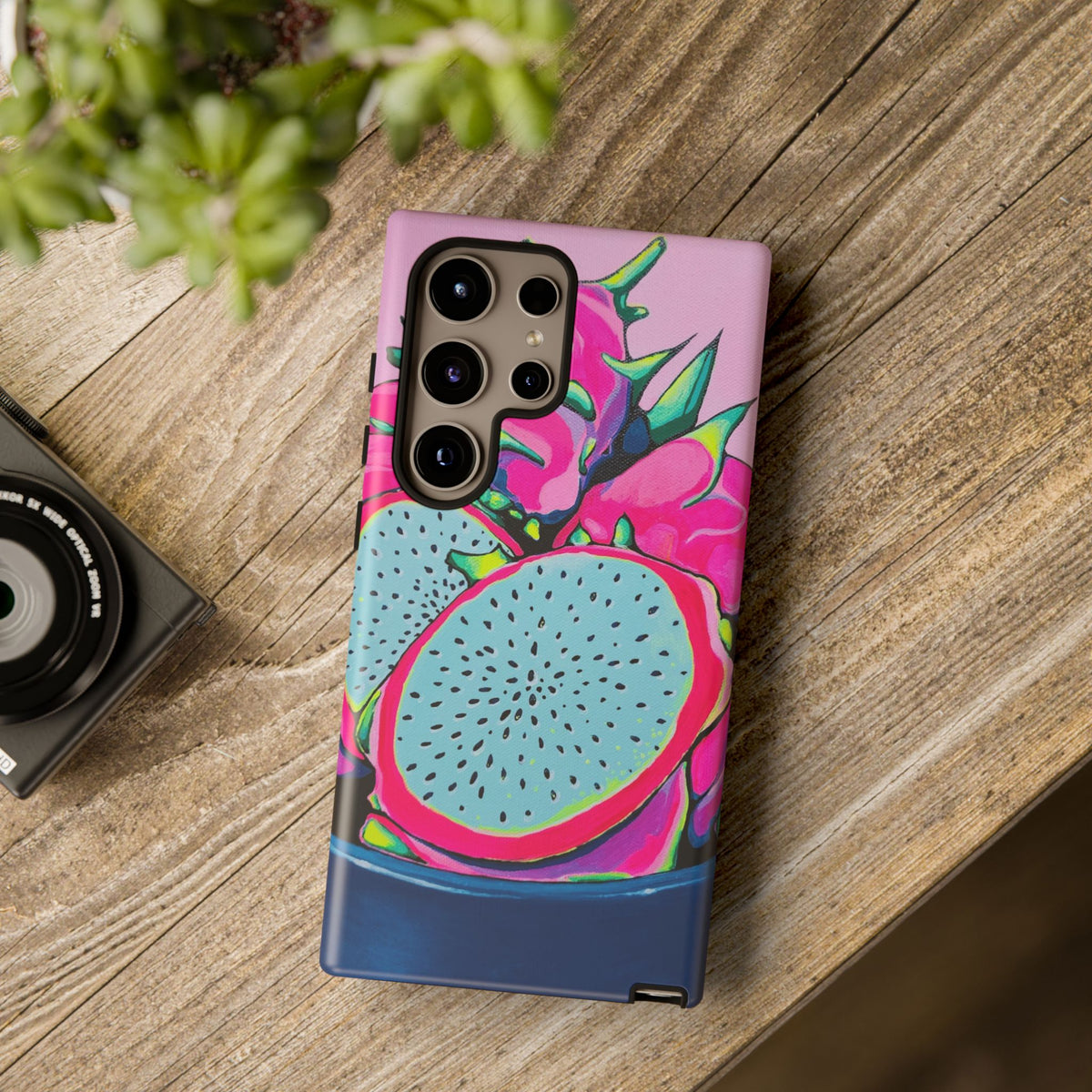 Coque de téléphone résistante Pitaya Rose Néon