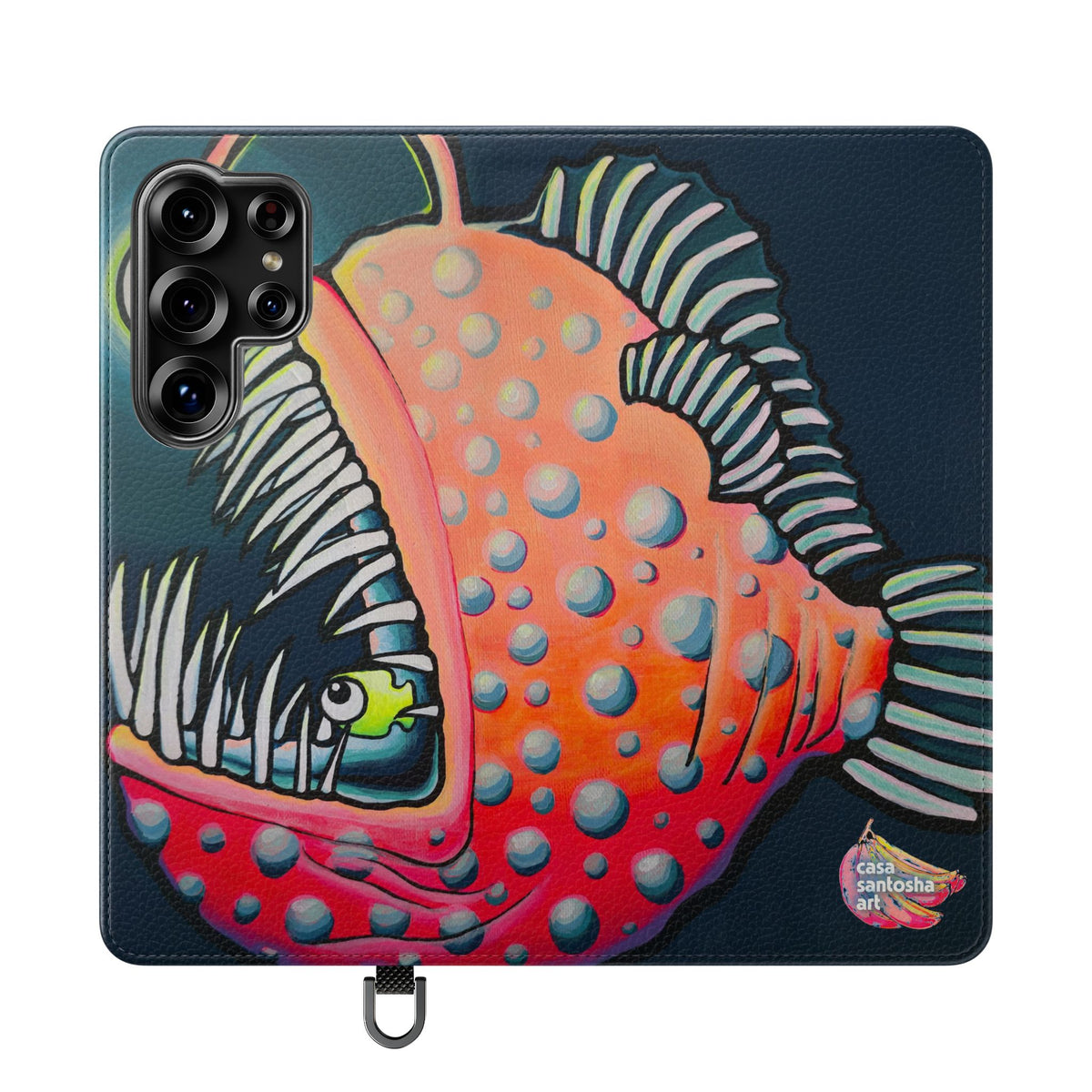 Cyclops Anglerfish Flip Phone Case – Wallet Cover with Card Slots