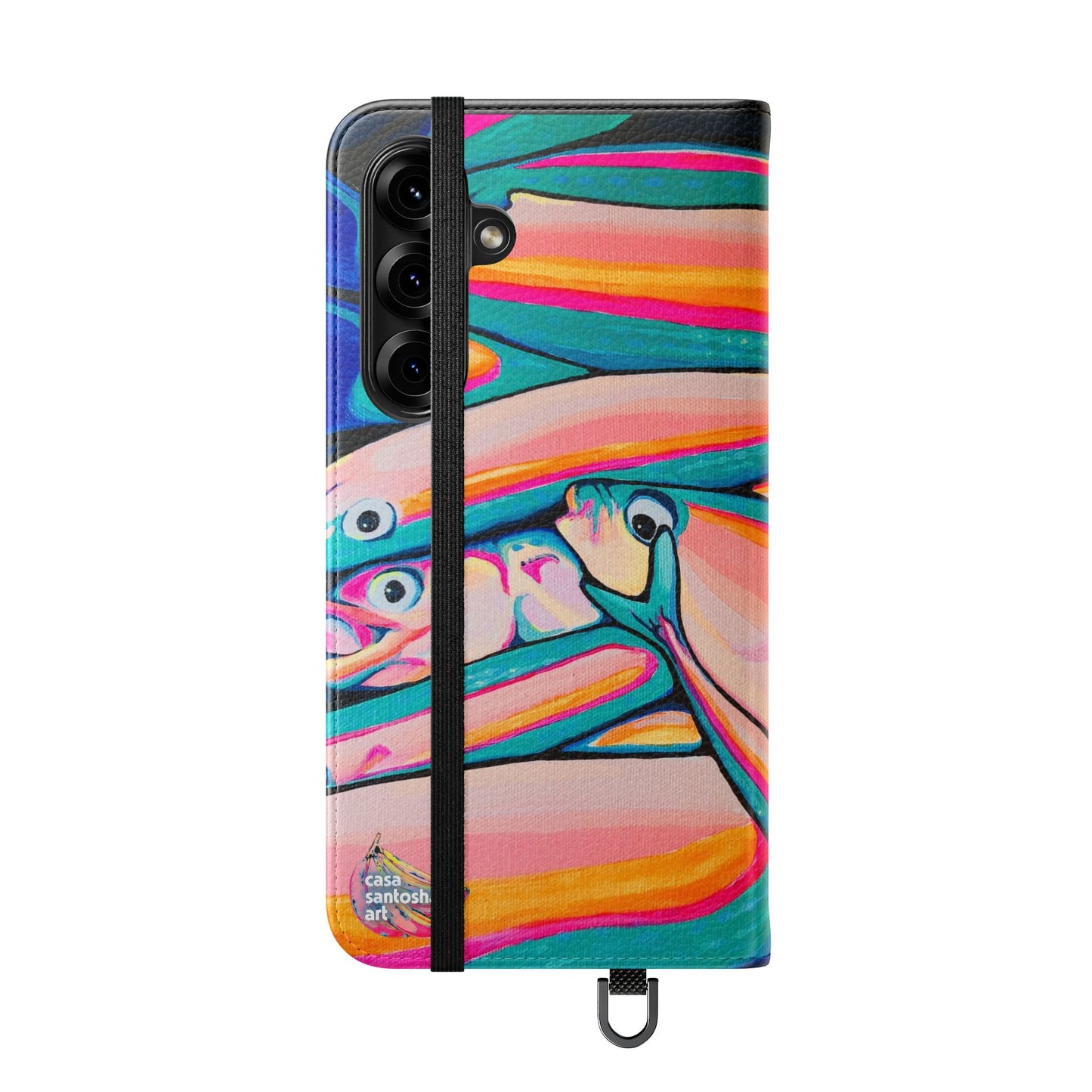 Neon Fish Flip Phone Case – Wallet Cover with Card Slots