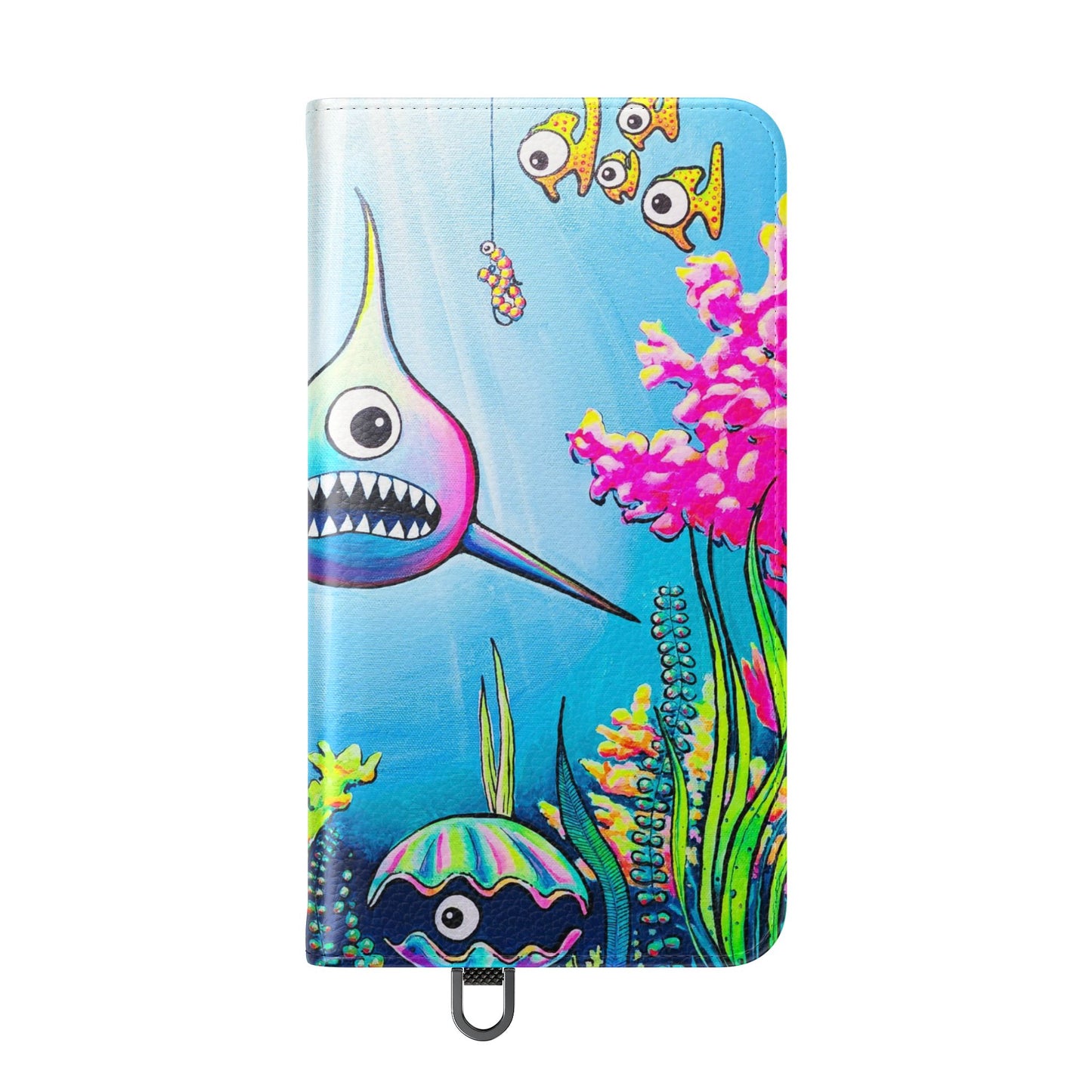 Cyclops Shark Flip Phone Case – Wallet Cover with Card Slots