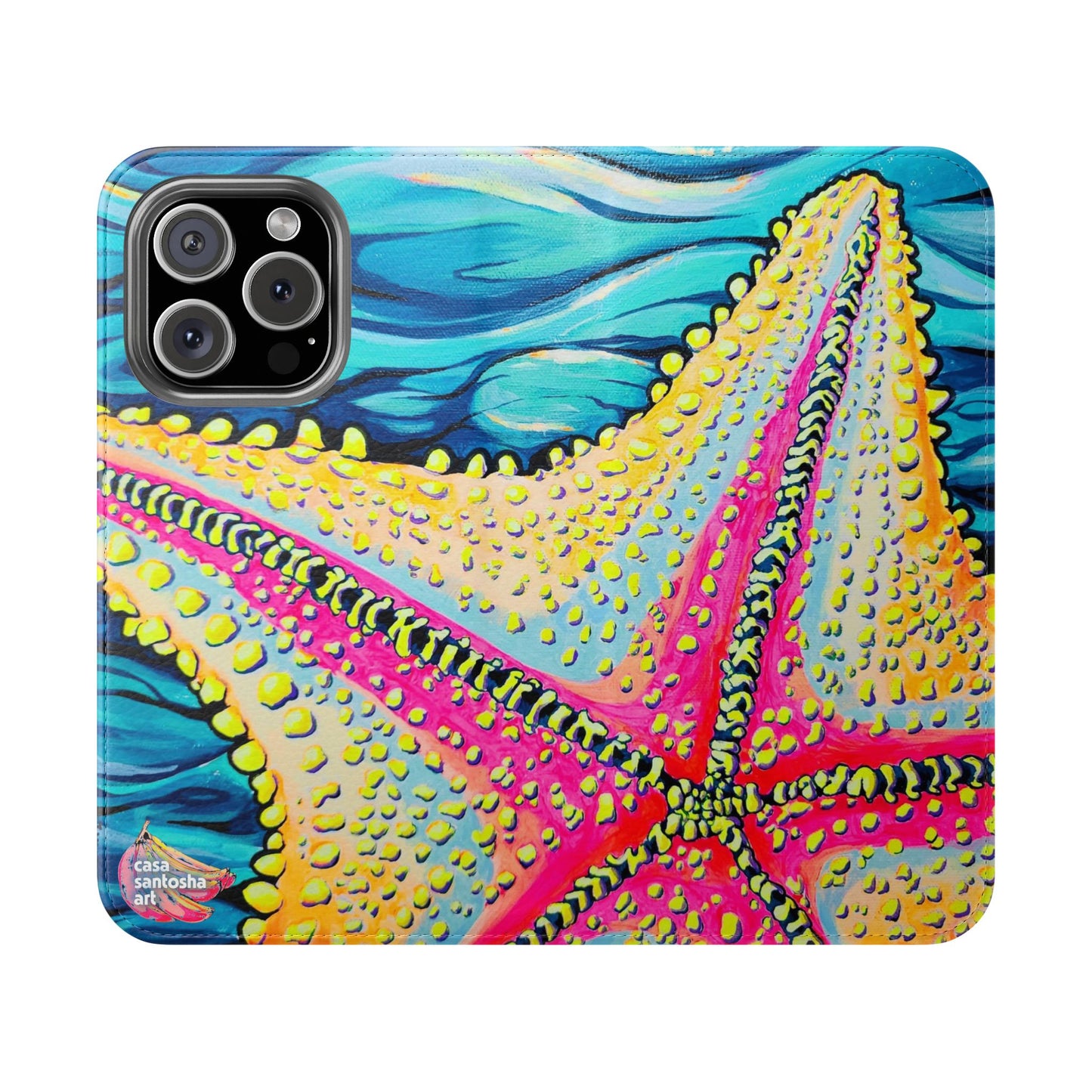 Starfish Beach Bocas Flip Phone Case – Wallet Cover with Card Slots
