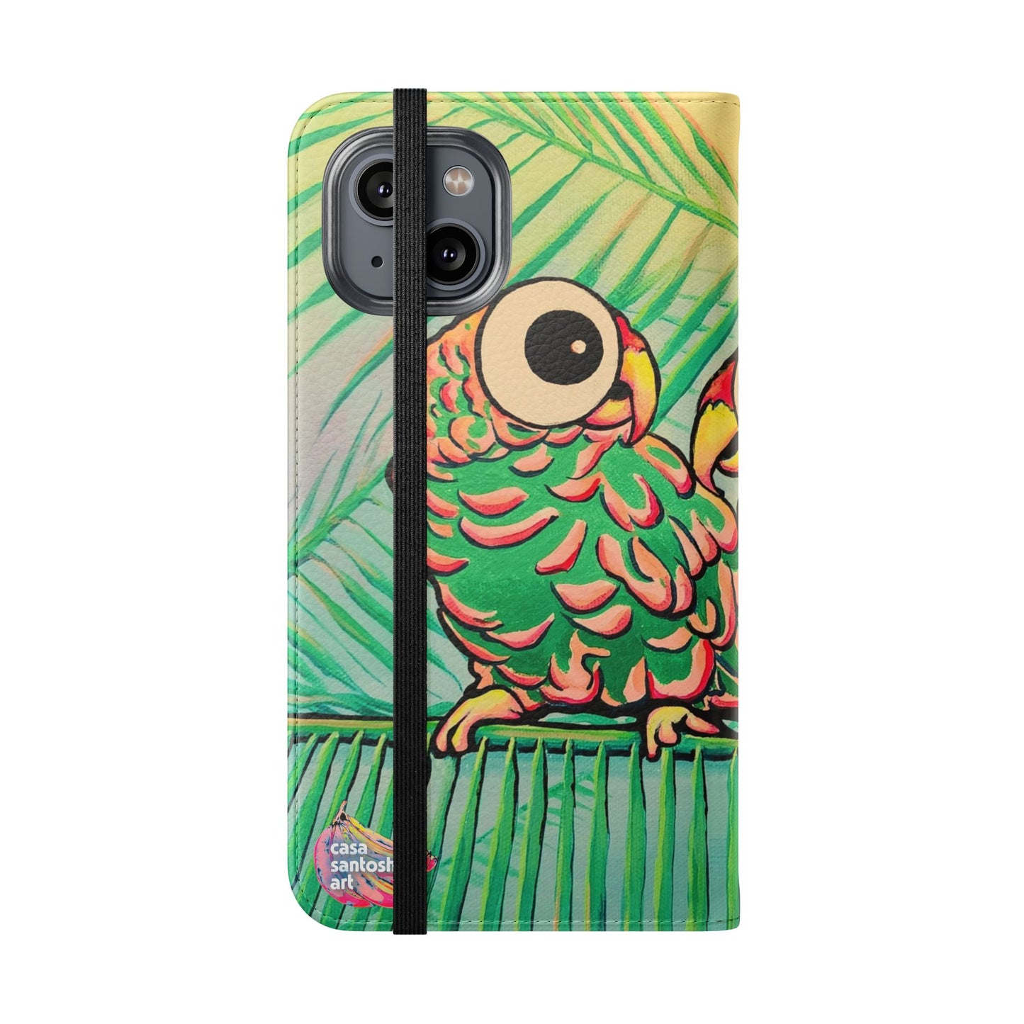 Chatty Cyclops Parrots Flip Phone Case – Wallet Cover with Card Slots
