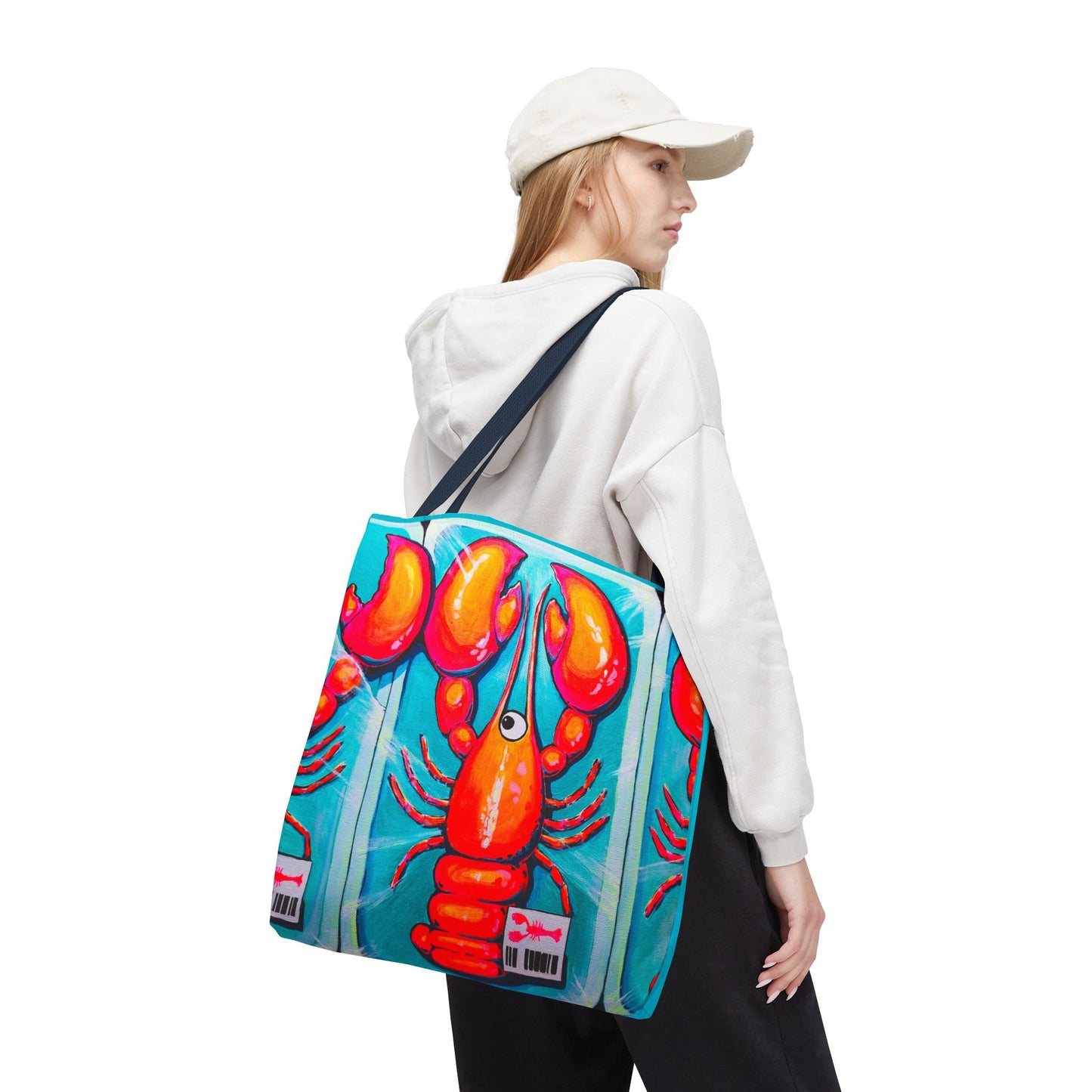 Premium Neon Lobster Tote Bag, Original Artist Design, Reusable Shopping Tote,  Eco-Friendly