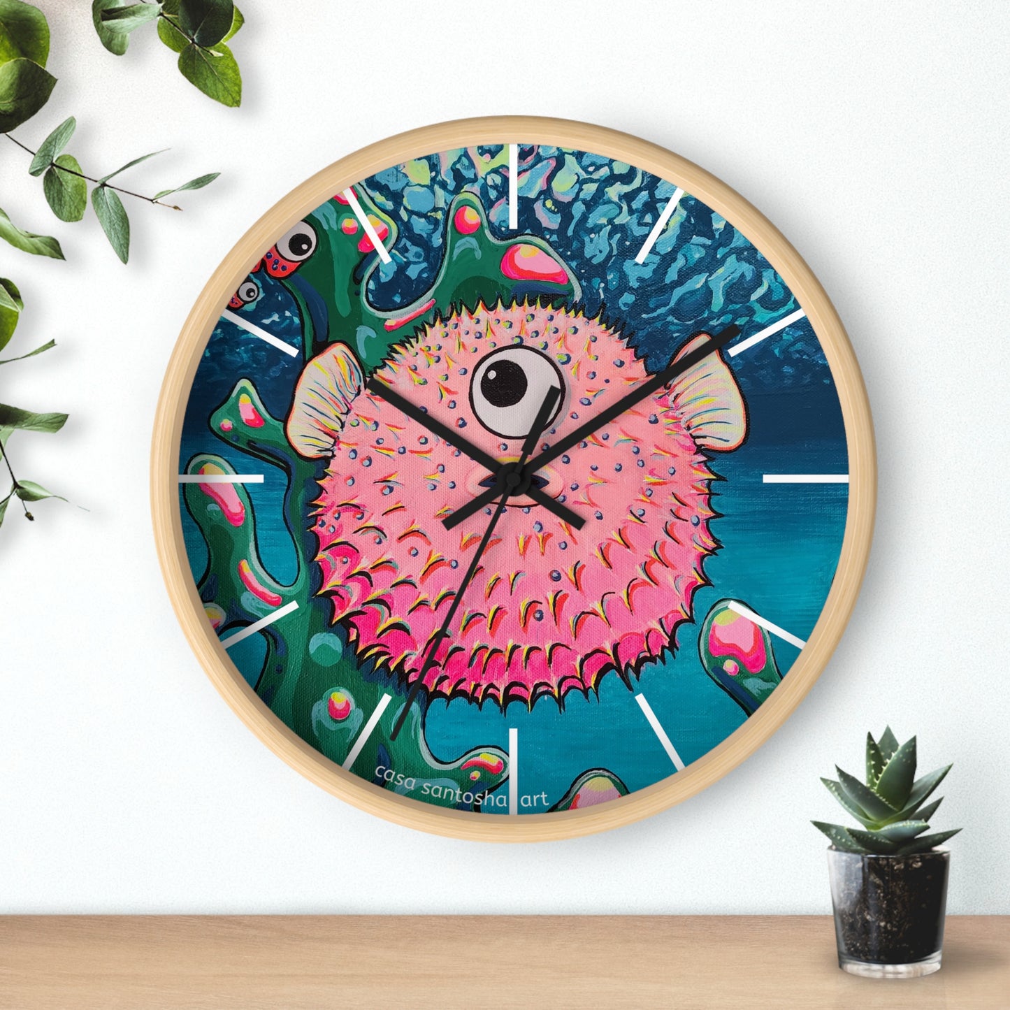 Cyclops Pufferfish Pop Art Wall Clock