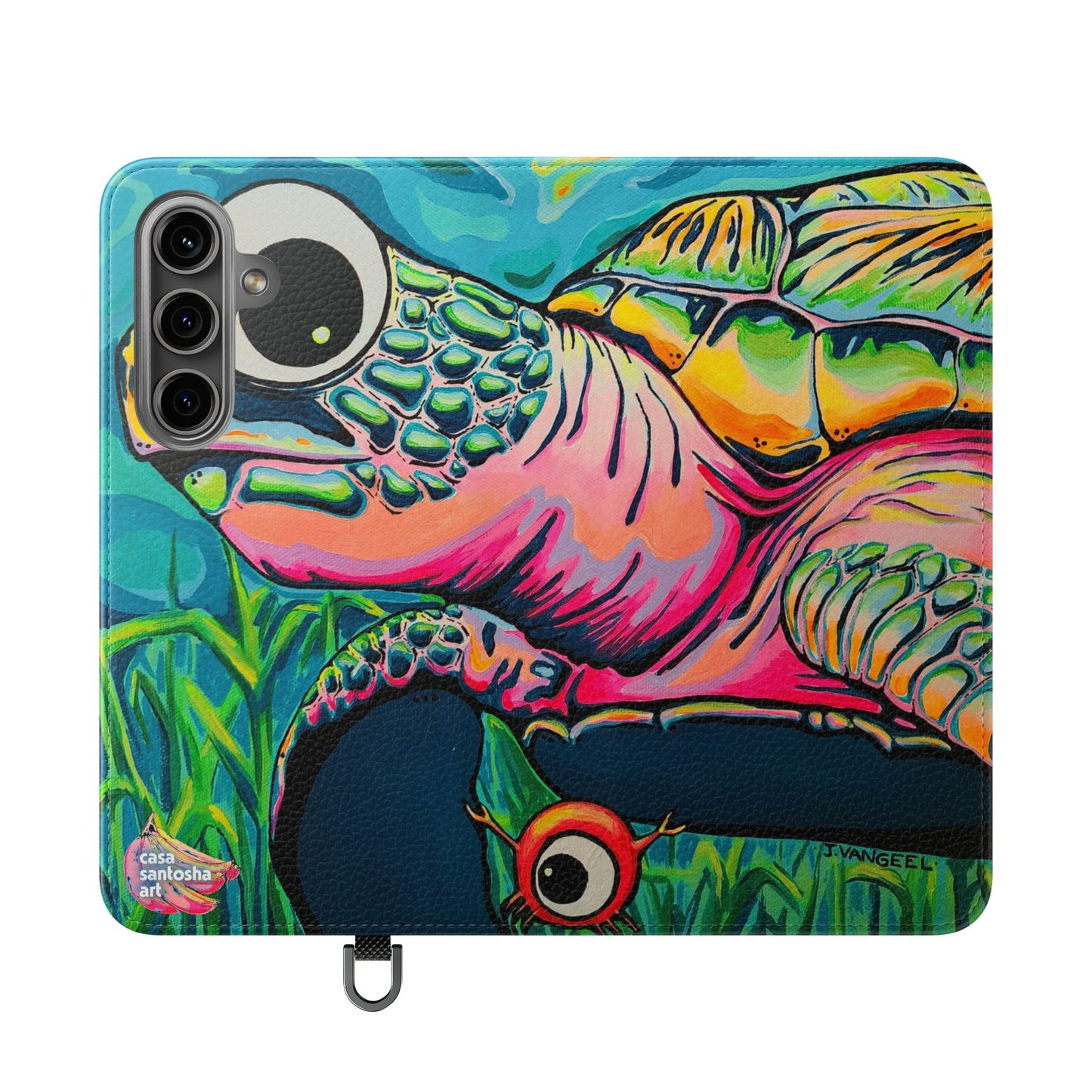 Cyclops Turtle Flip Phone Case – Wallet Cover with Card Slots