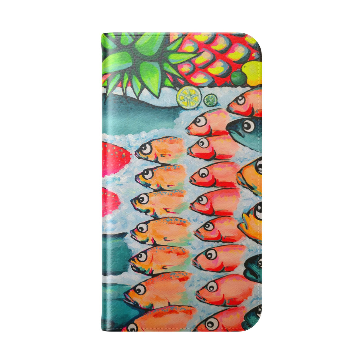 Neon Cabo Fish Market Flip Phone Case – Wallet Cover with Card Slots