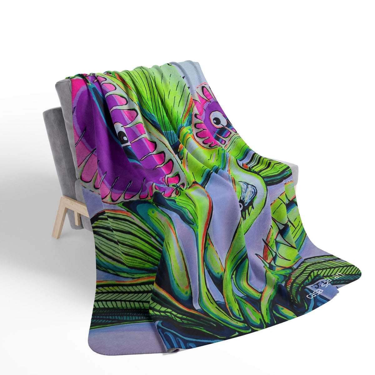 Cyclops Venus Fly Trap Fleece Sherpa Blanket