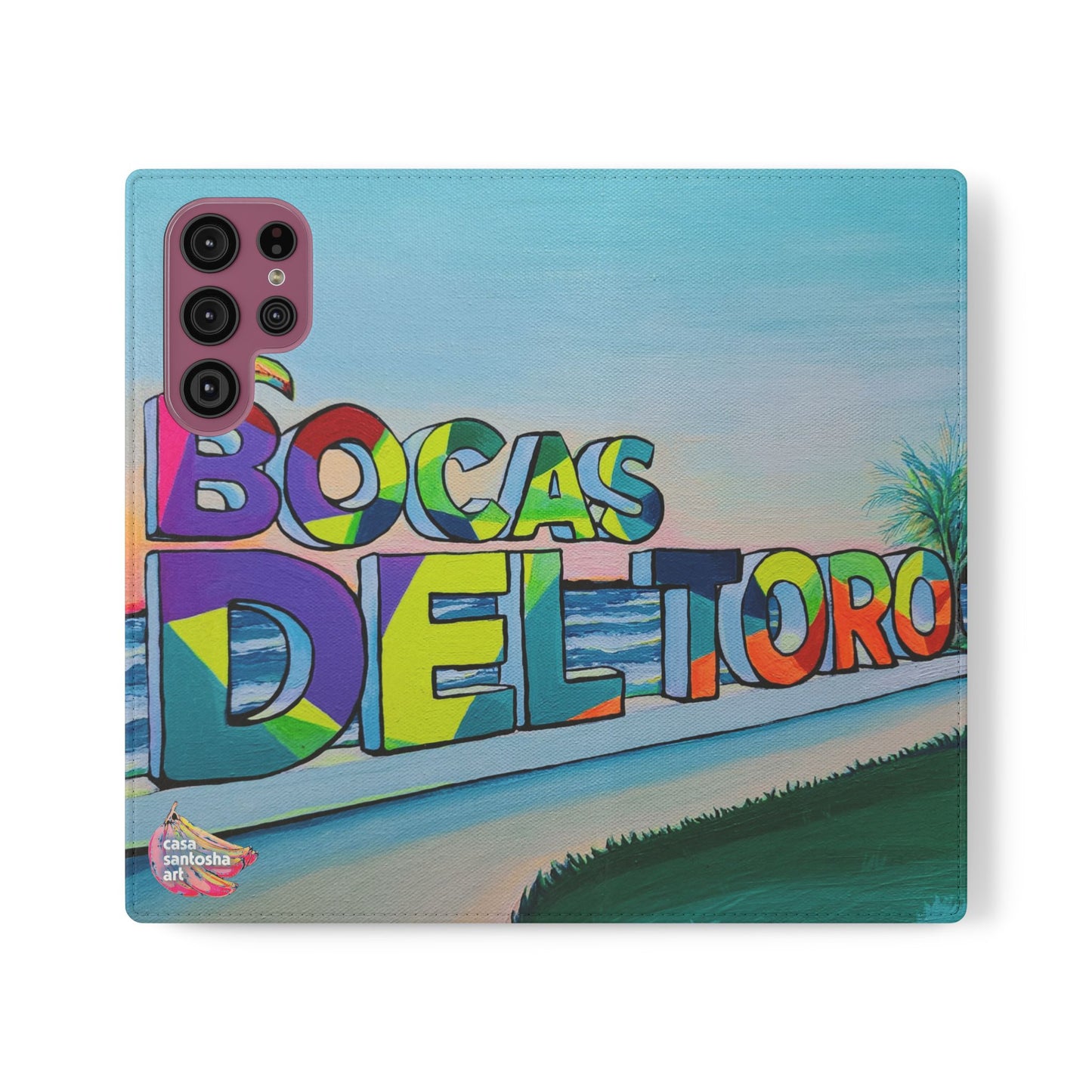 Bocas Del Toro Sign Flip Phone Case – Wallet Cover with Card Slots
