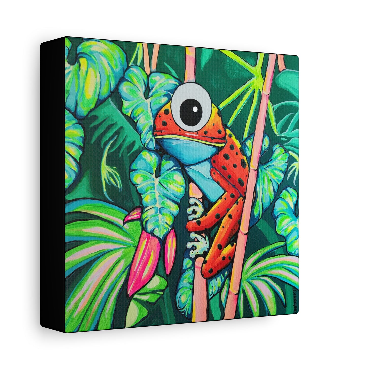 Cyclops Red Frog Canvas Wall Art