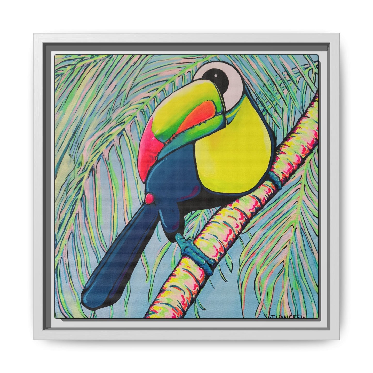 Framed Cyclops Toucan Canvas Print