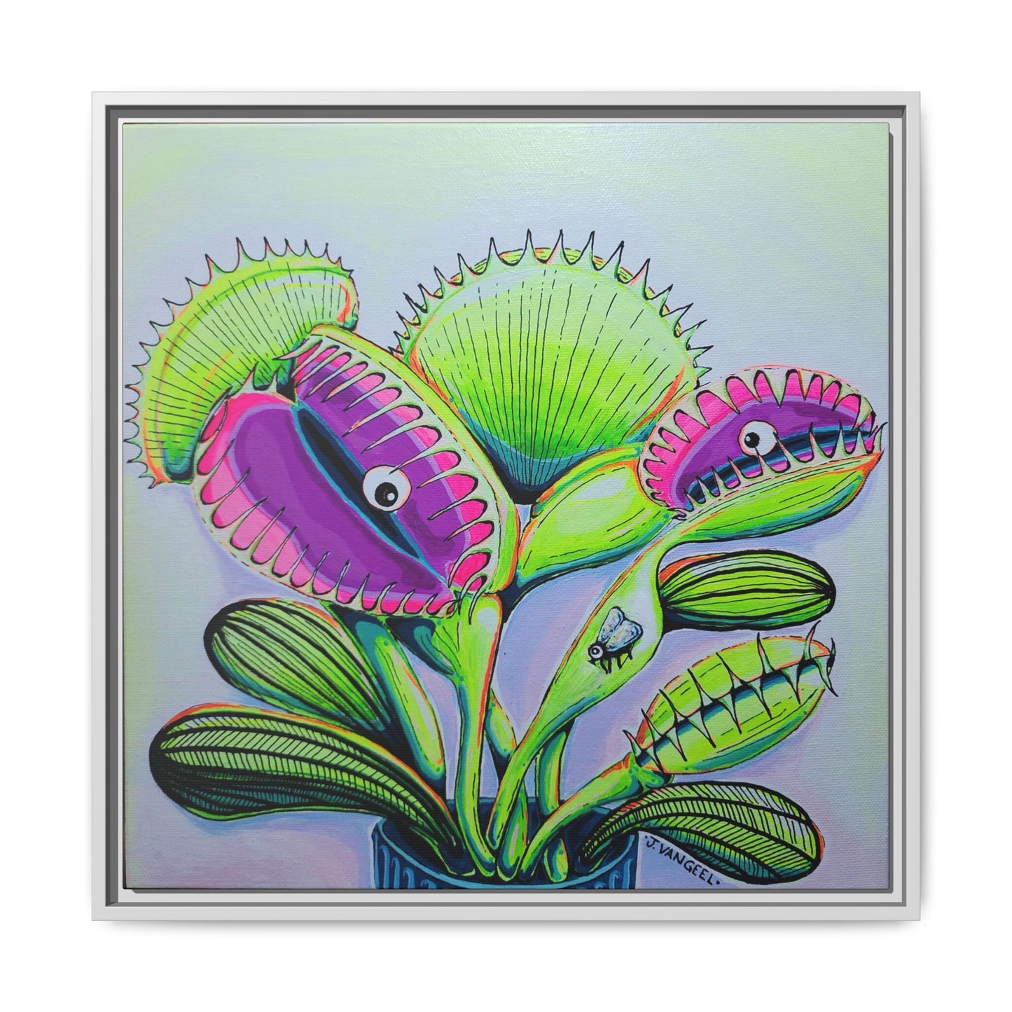 Framed Cyclops Venus Fly Trap Canvas Print