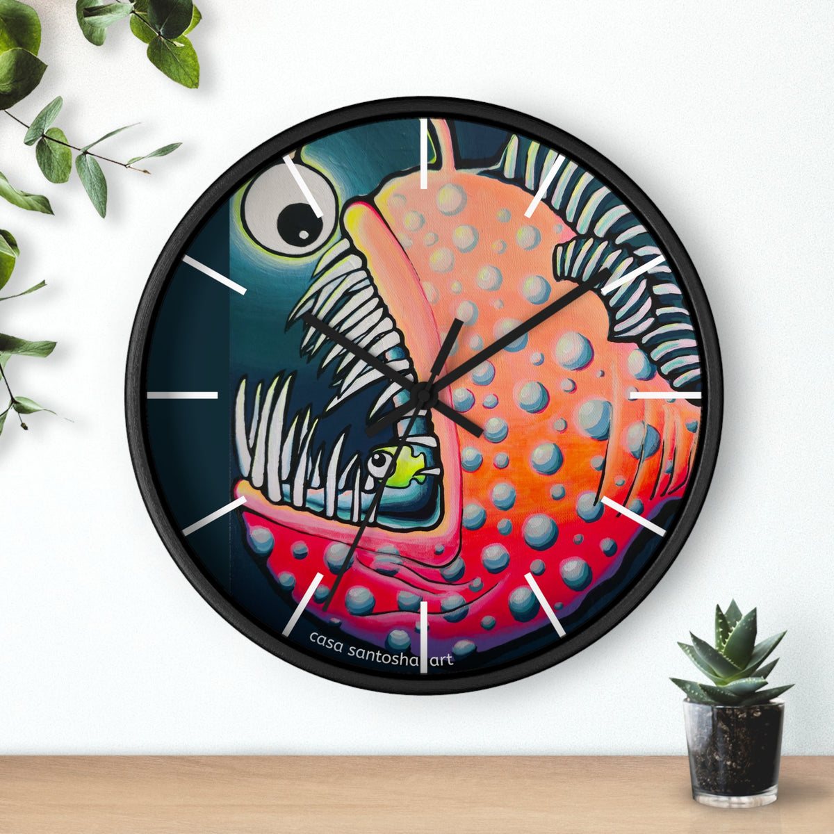 Cyclops Anglerfish Pop Art Wall Clock