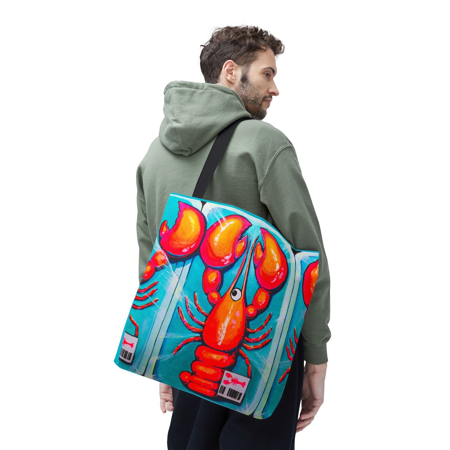 Premium Neon Lobster Tote Bag, Original Artist Design, Reusable Shopping Tote,  Eco-Friendly