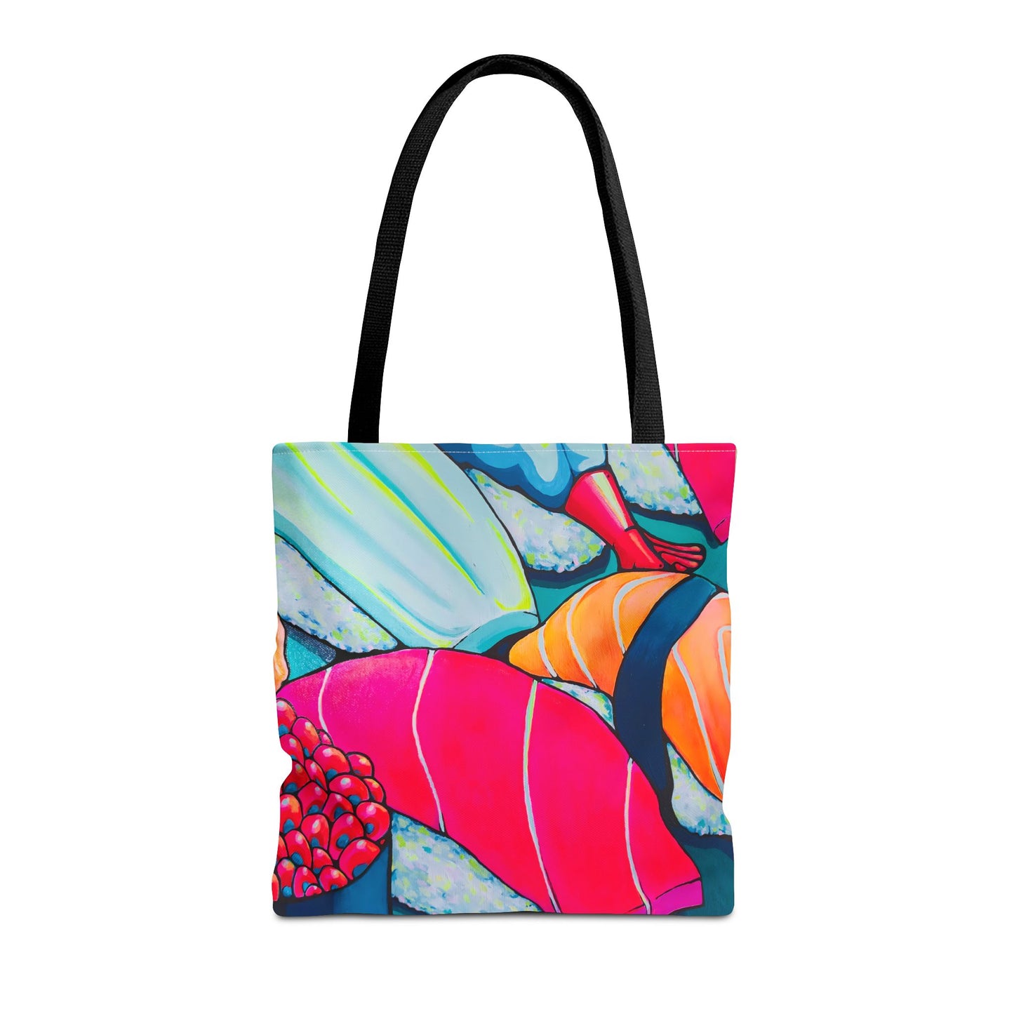 Sac fourre-tout Sushi Néon Premium, Design d'artiste original, Sac de courses réutilisable, Écologique