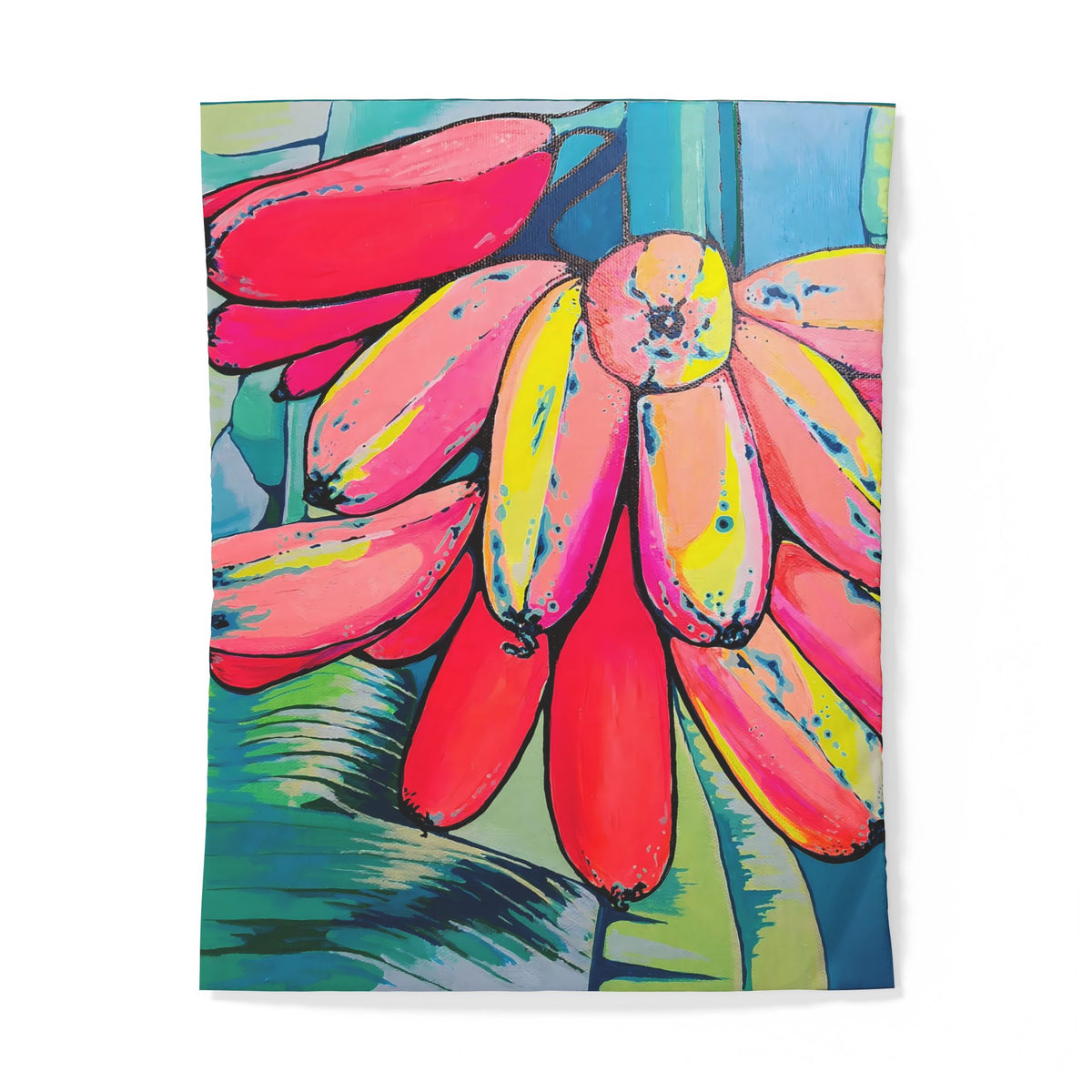 Neon Primitivo Bananas Duvet Cover