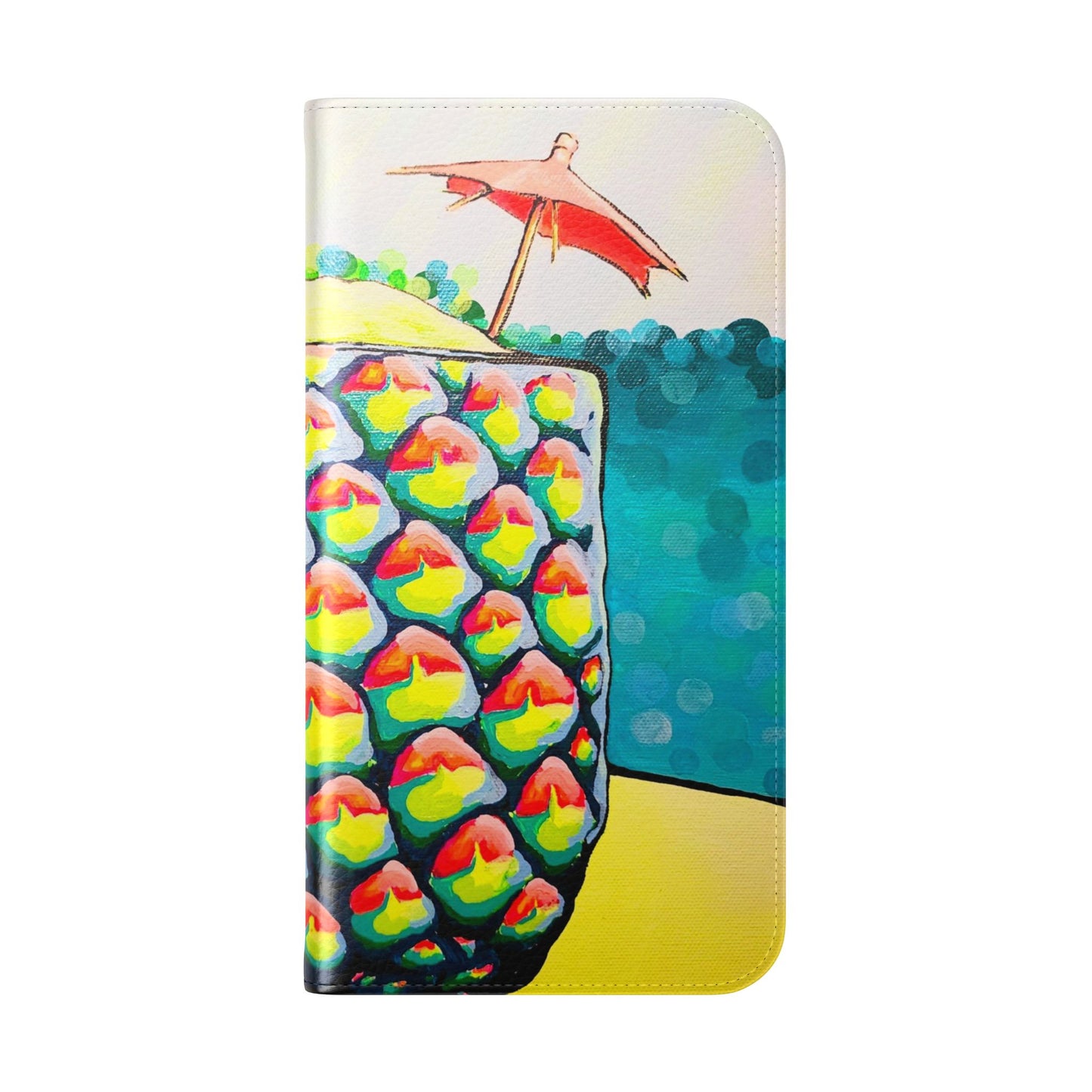 Neon Piña Colada Flip Phone Case – Wallet Cover with Card Slots