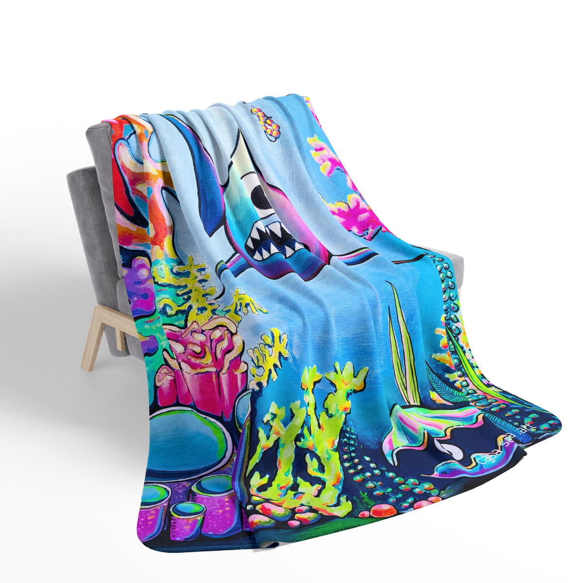Cyclops Shark Fleece Sherpa Blanket