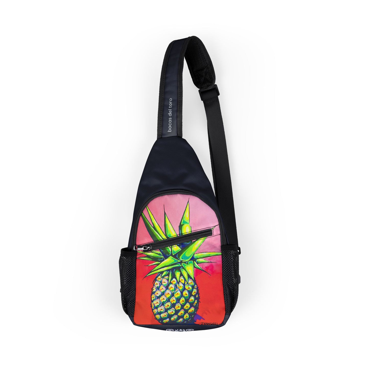 Neon Pineapple Art Sling Bag - Travel or Everyday Chest Bag