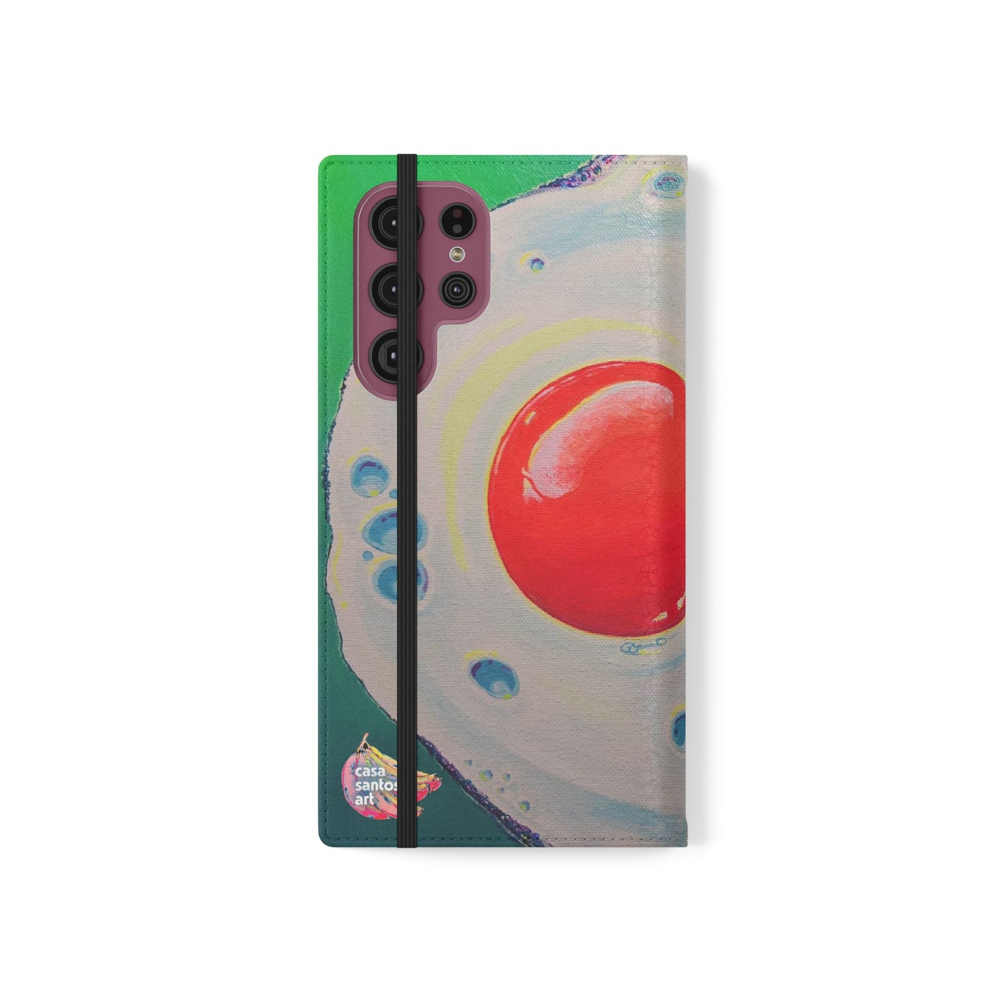 Neon Fried Egg Flip Phone Case – Wallet Cover with Card Slots