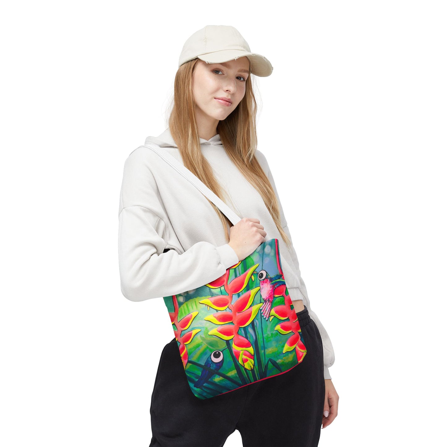 Premium Cyclops Hummingbirds Tote Bag, Original Artist Design, Reusable Shopping Tote,  Eco-Friendly