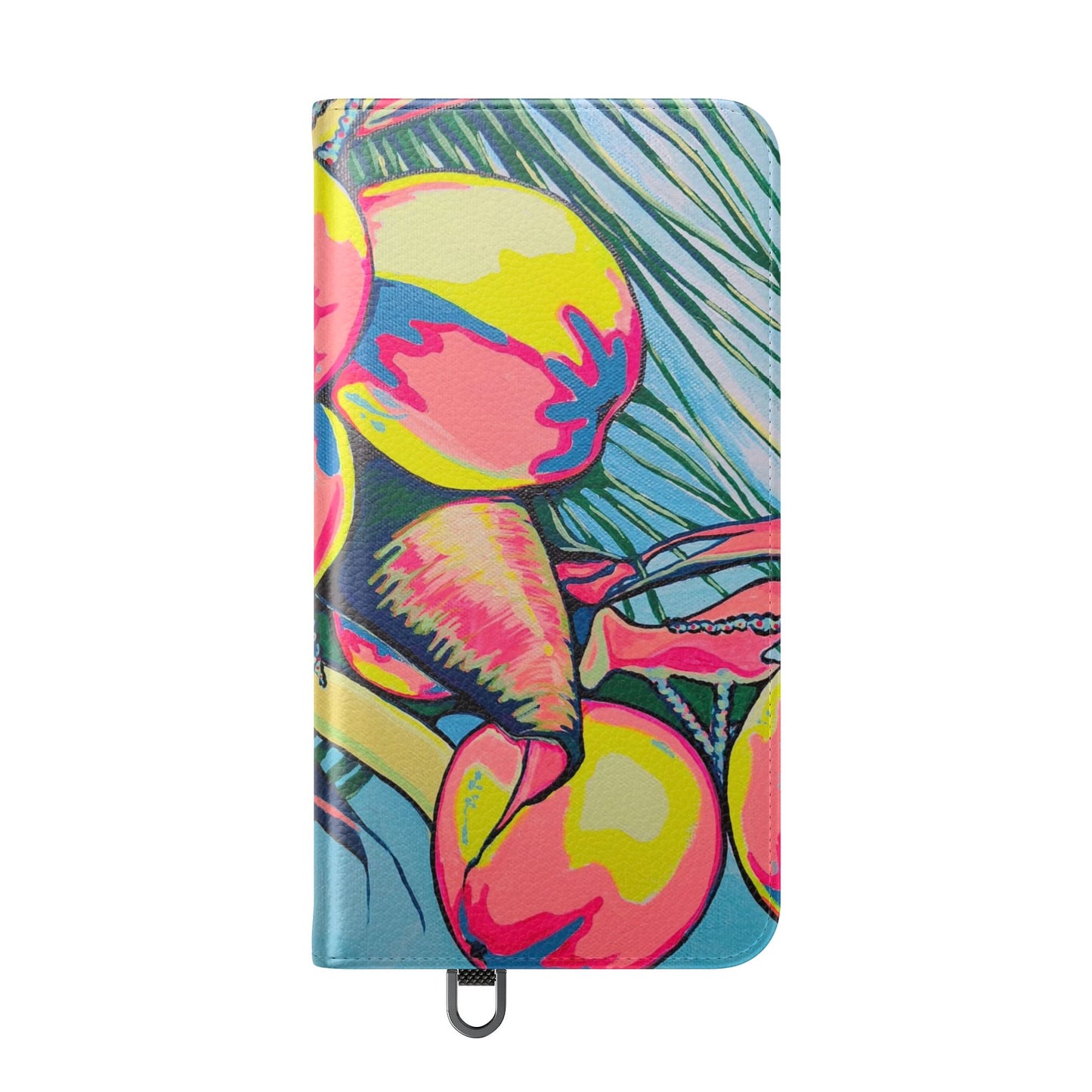Neon Coconuts Flip Phone Case – Wallet Cover with Card Slots