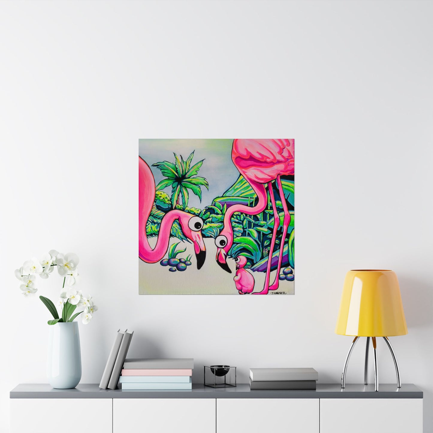 Cyclops Flamingo Family Giclée Art Poster