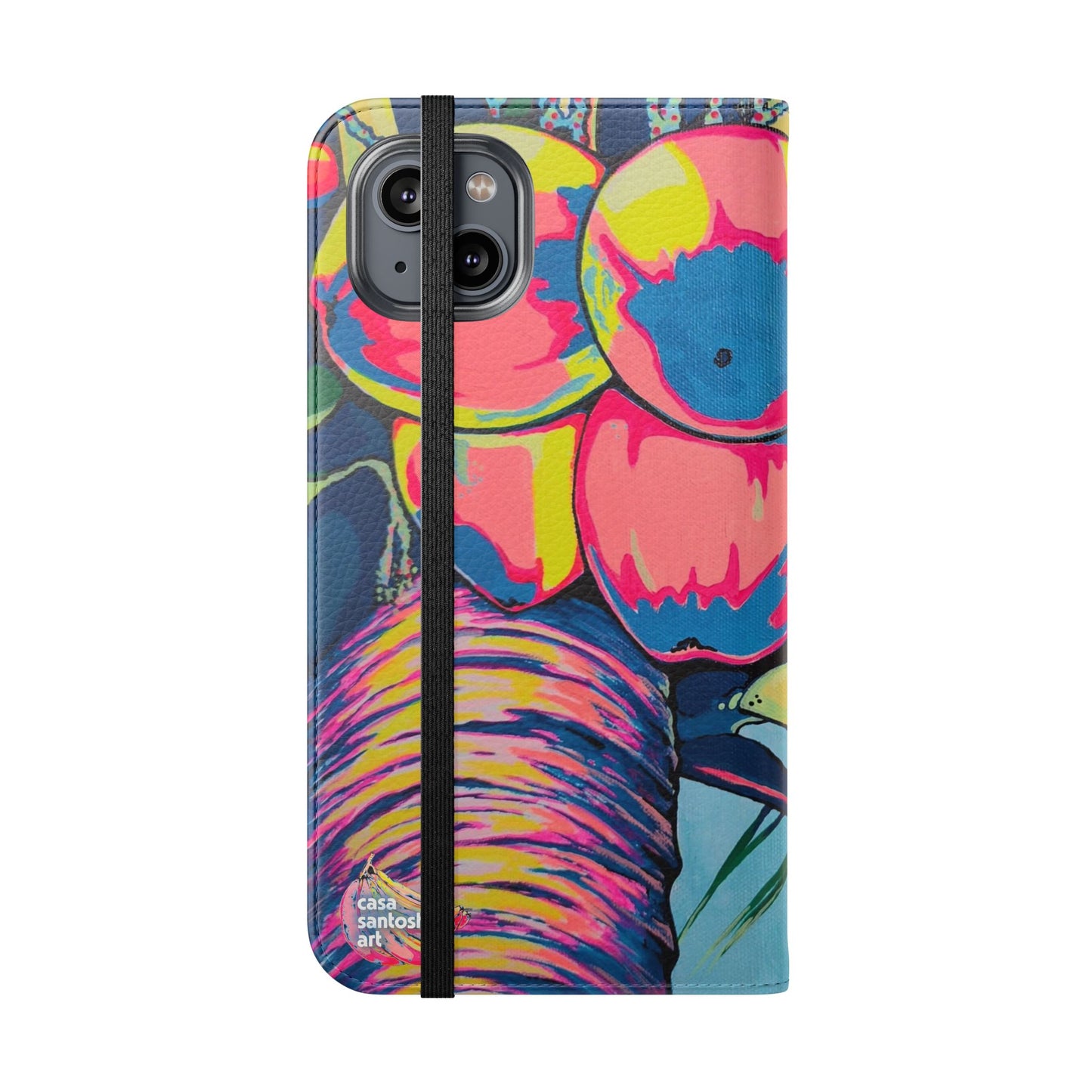Neon Coconuts Flip Phone Case – Wallet Cover with Card Slots