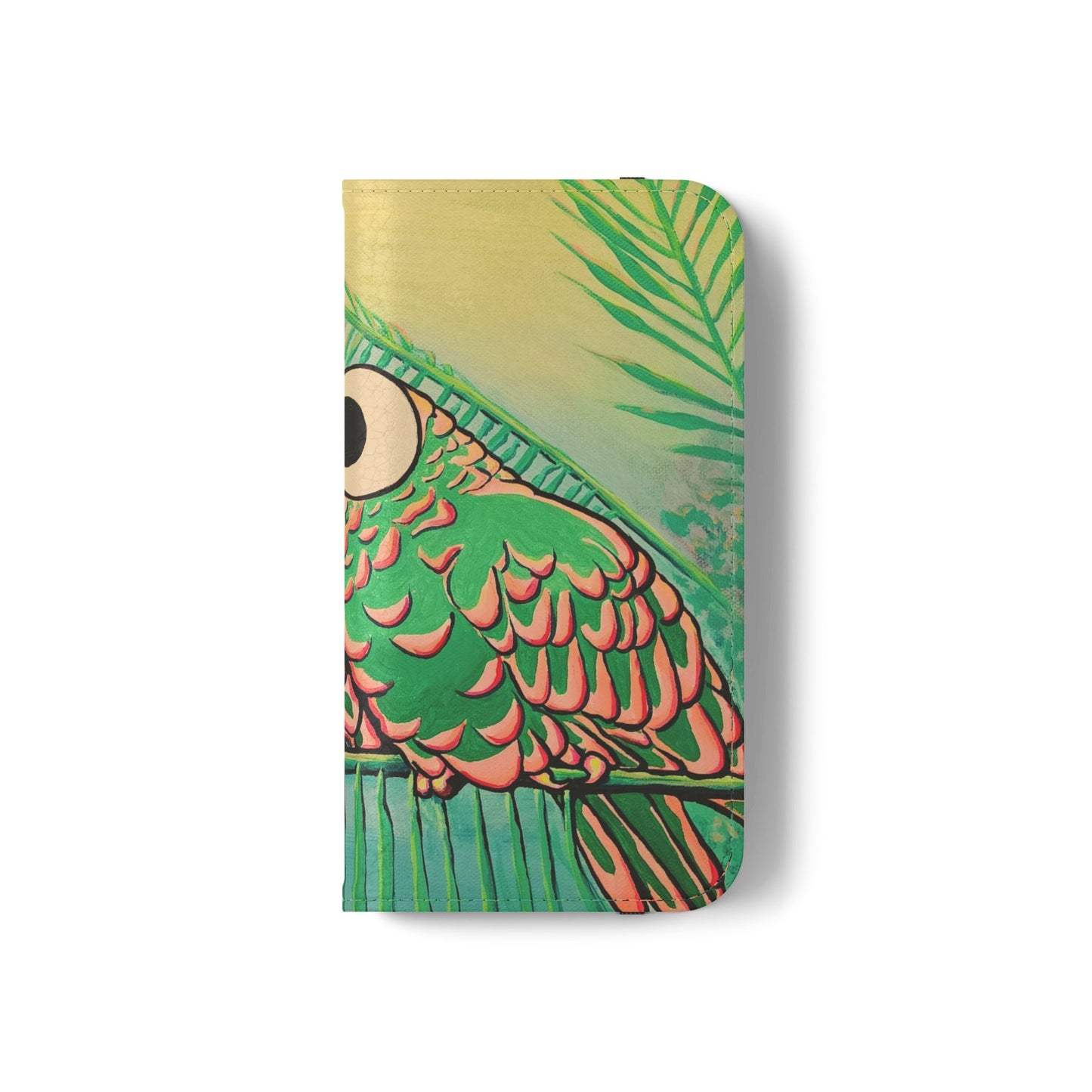 Chatty Cyclops Parrots Flip Phone Case – Wallet Cover with Card Slots