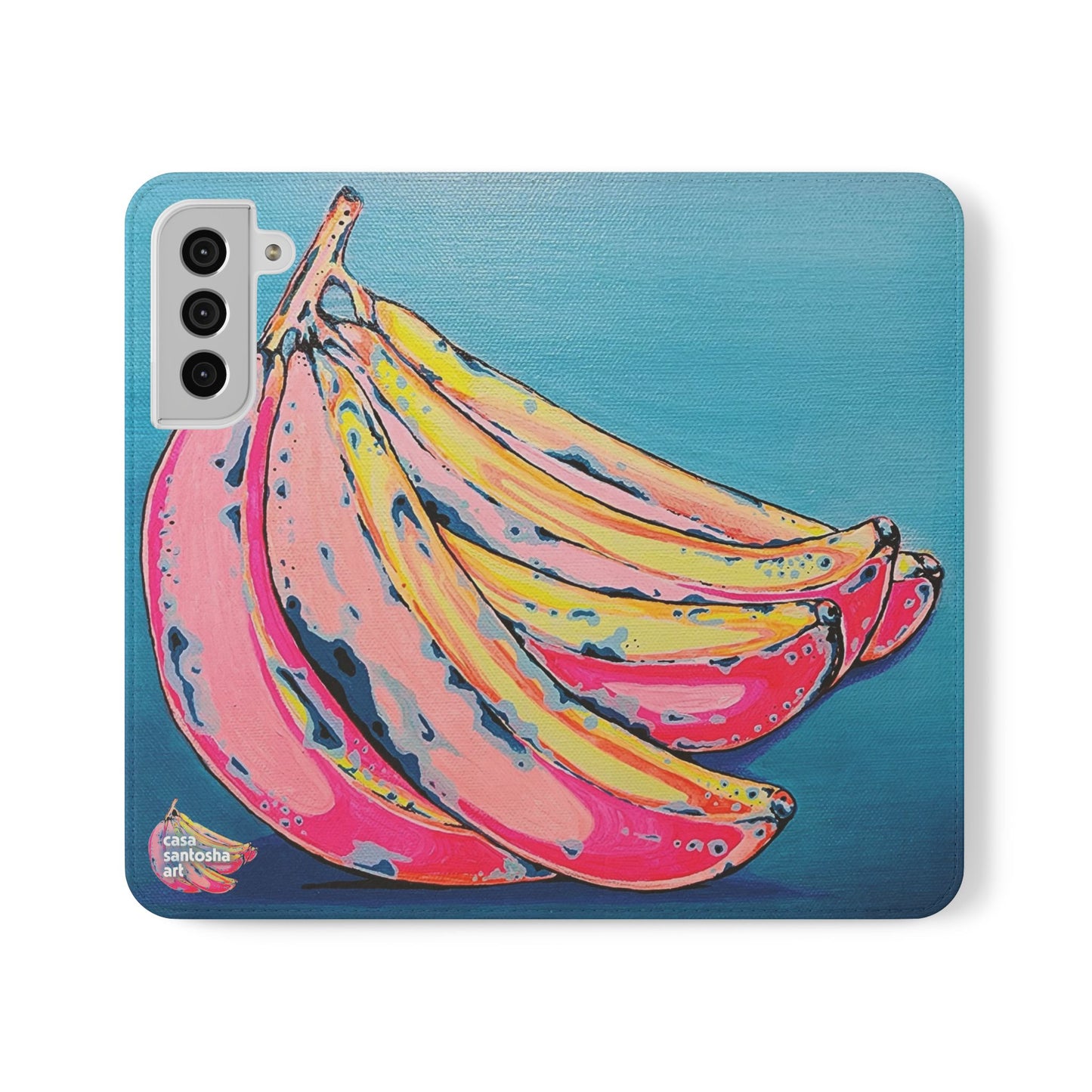 Neon Bananas Flip Phone Case – Wallet Cover with Card Slots