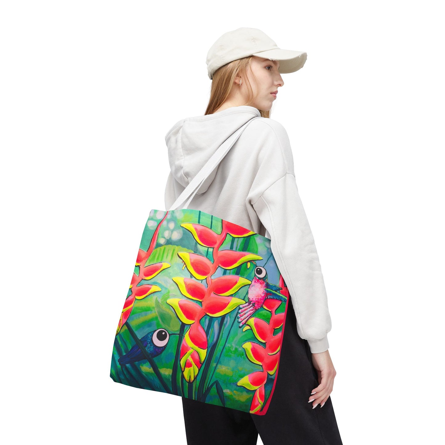 Premium Cyclops Hummingbirds Tote Bag, Original Artist Design, Reusable Shopping Tote,  Eco-Friendly