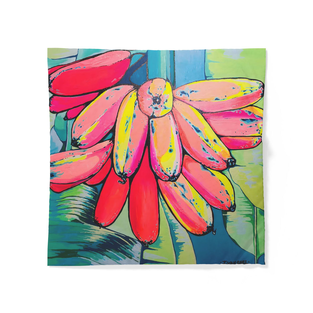 Neon Primitivo Bananas Duvet Cover