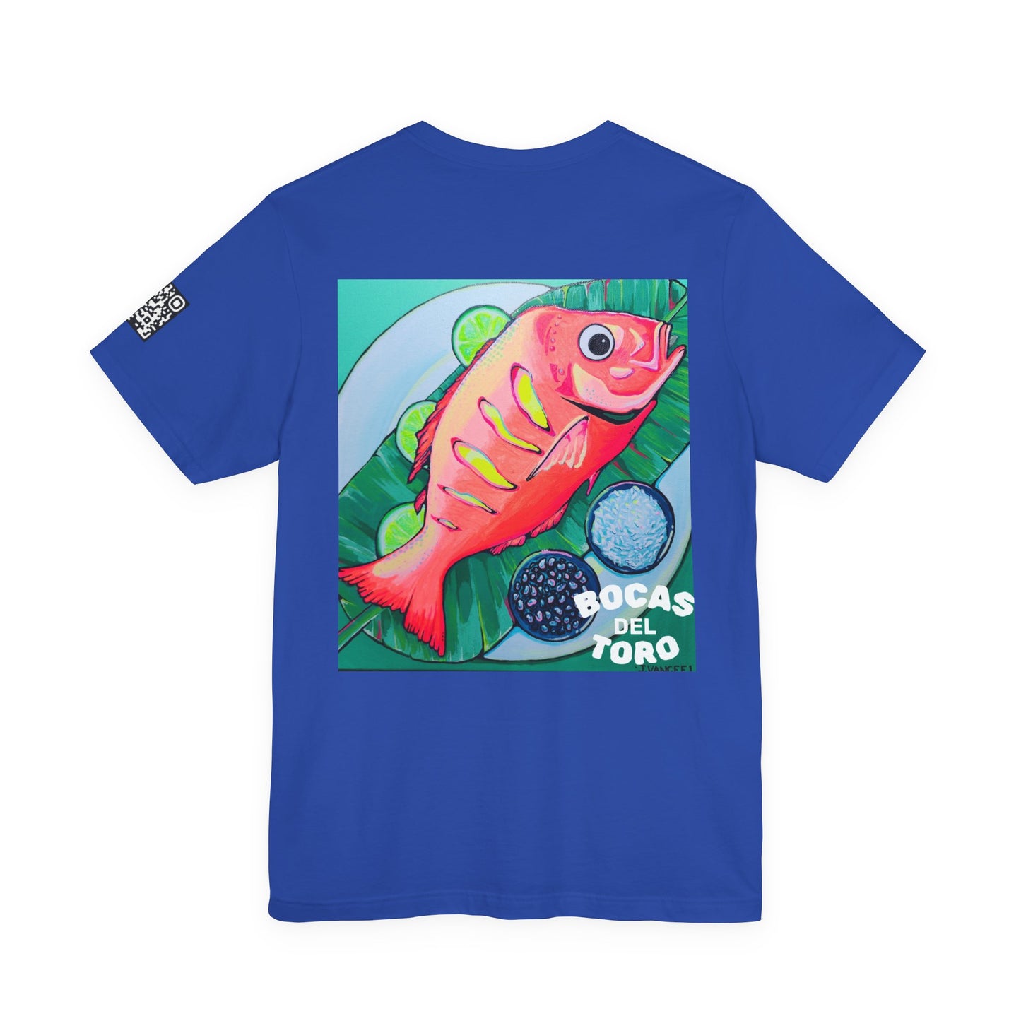 T-shirt unisexe néon à motif poisson frit