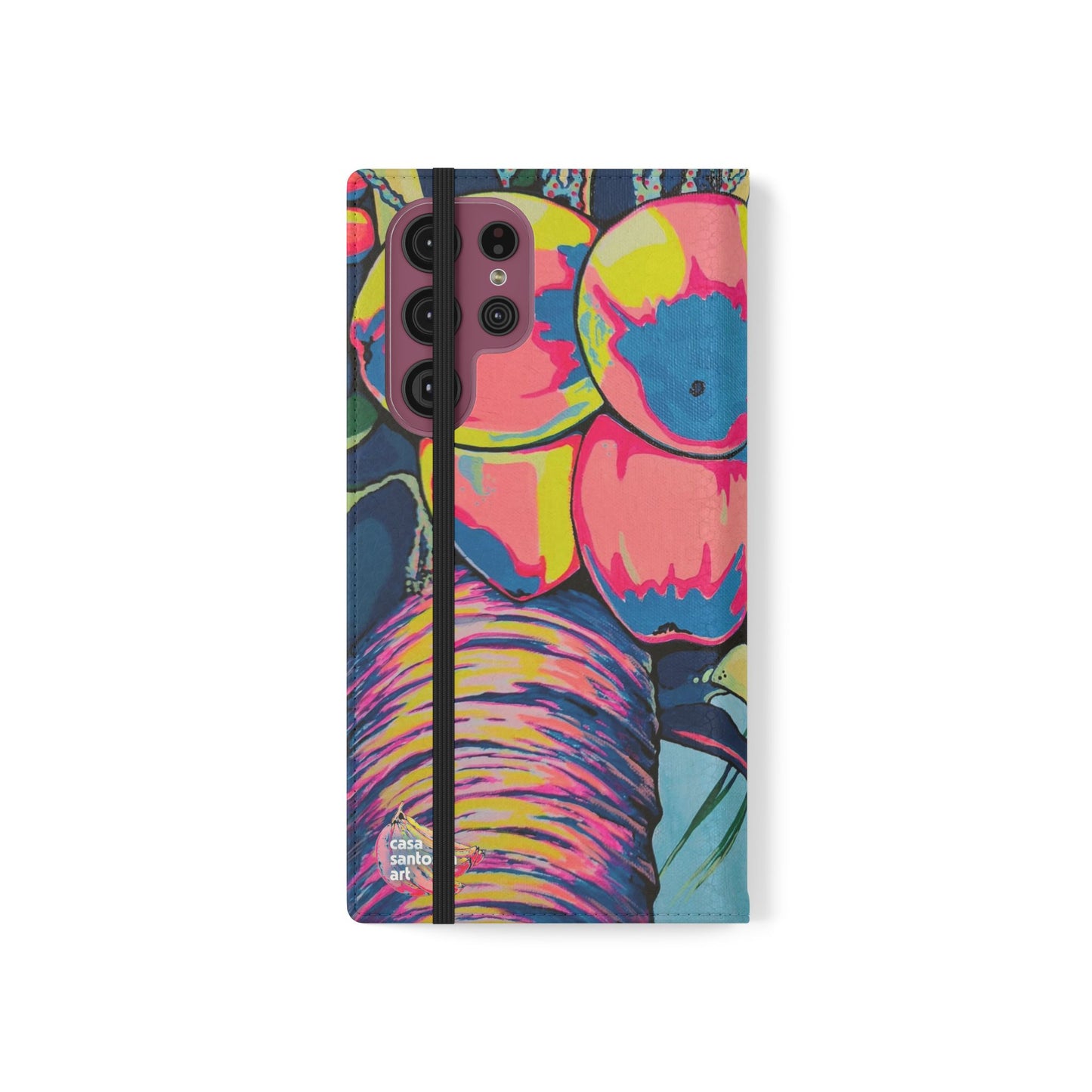 Neon Coconuts Flip Phone Case – Wallet Cover with Card Slots
