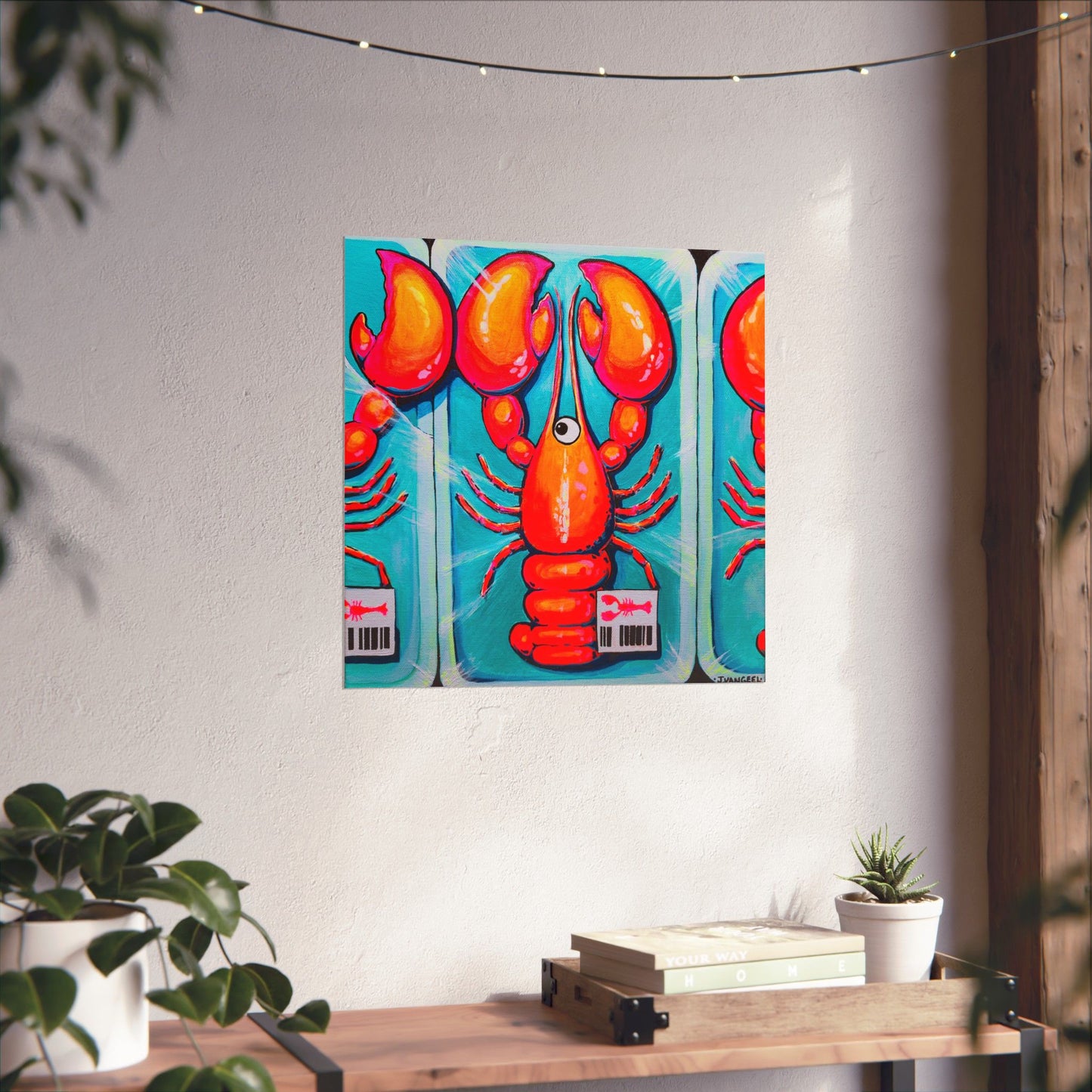 Neon Lobster Giclée Art Poster