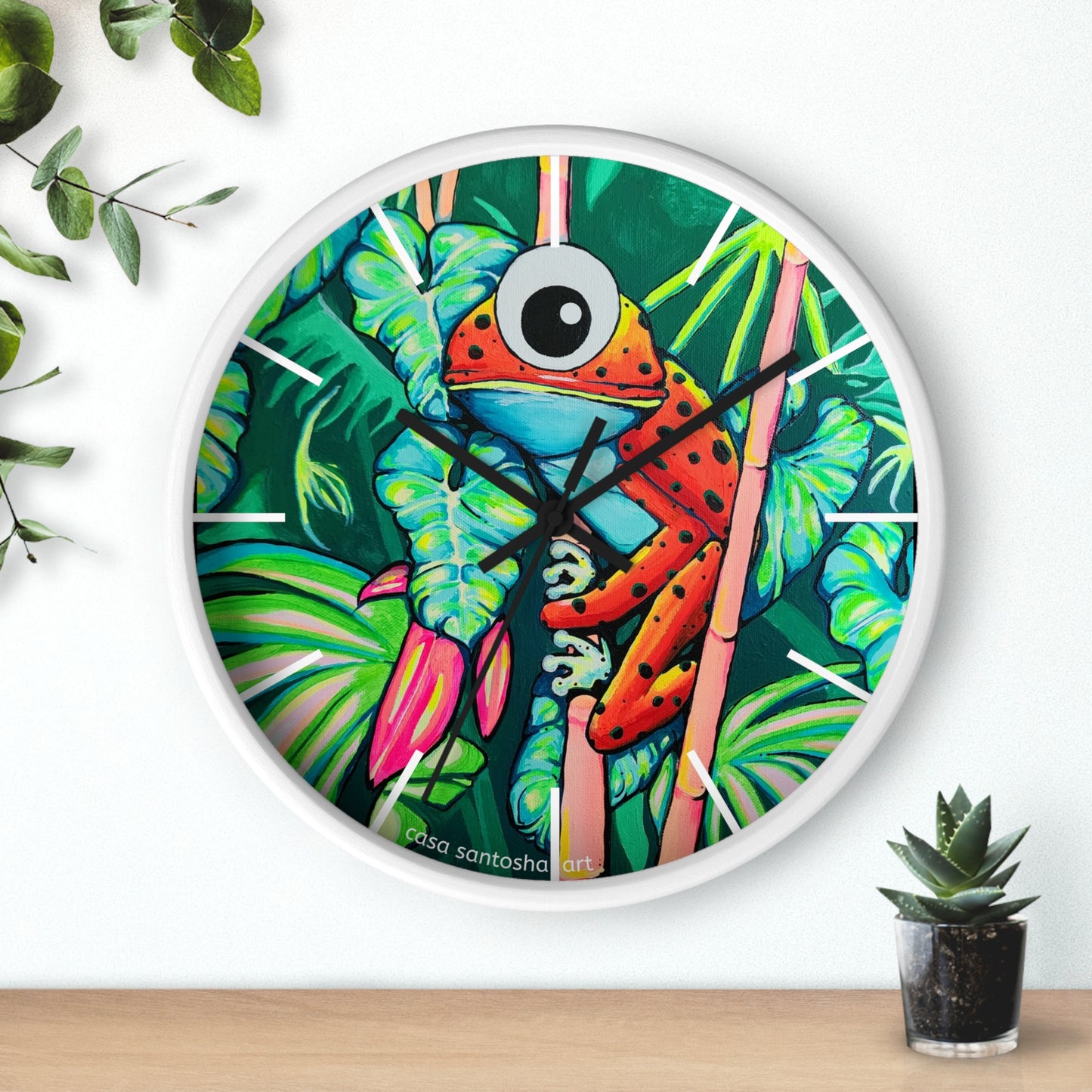 Cyclops Red Frog Pop Art Wall Clock