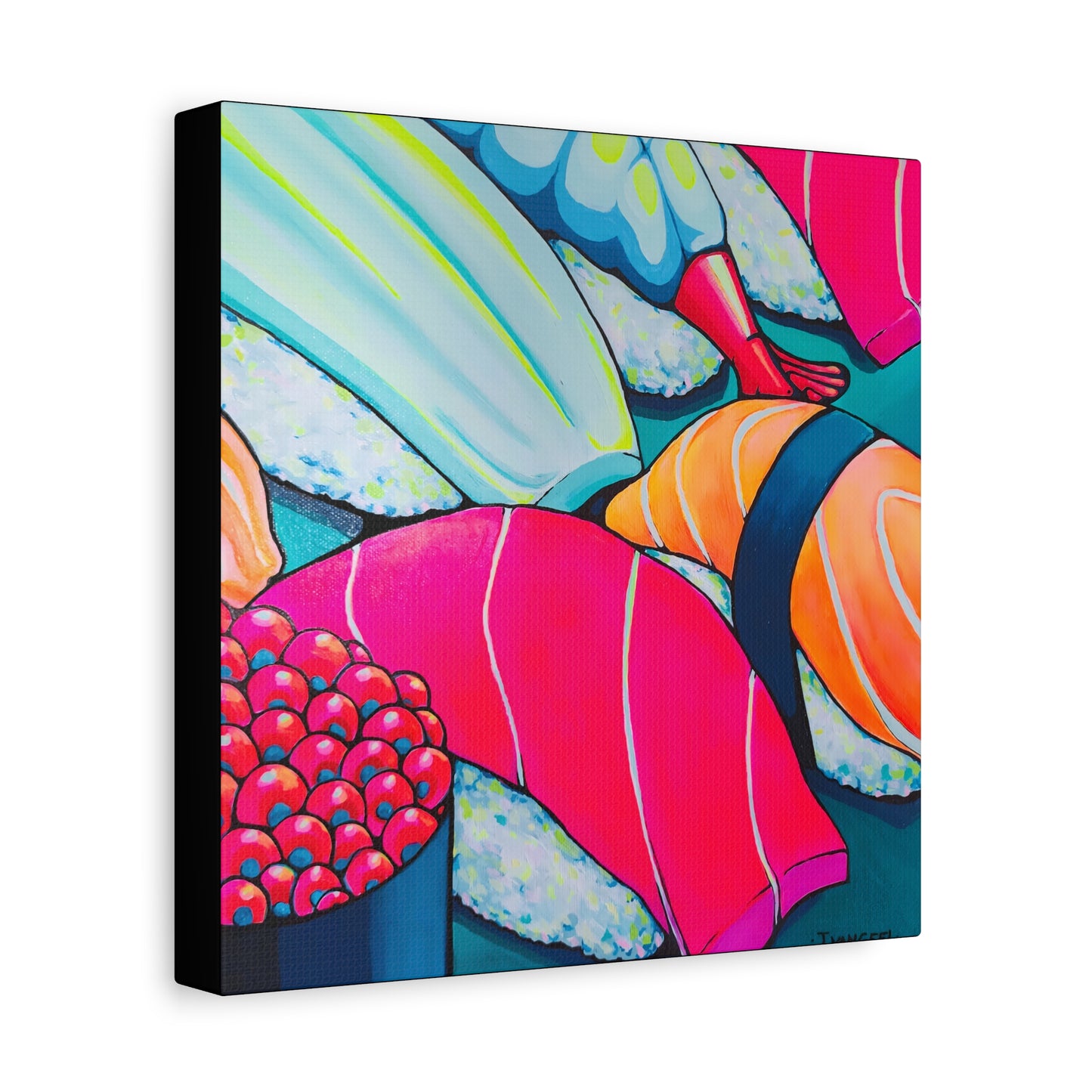 Neon Sushi Canvas Wall Art
