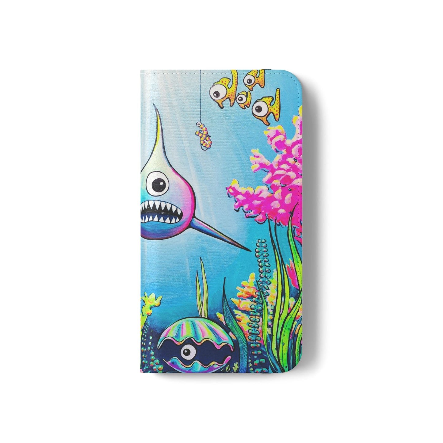 Cyclops Shark Flip Phone Case – Wallet Cover with Card Slots