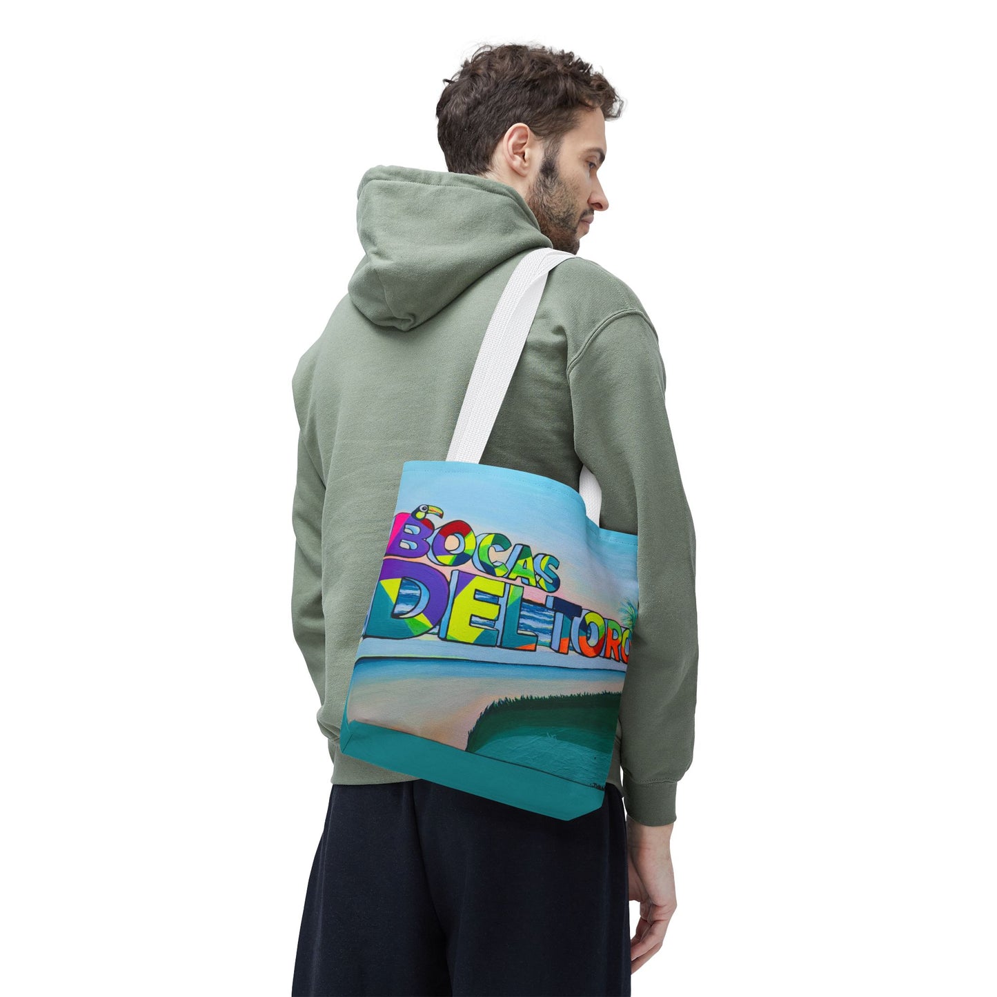 Premium Bocas Del Toro Sign Tote Bag, Original Artist Design, Reusable Shopping Tote,  Eco-Friendly