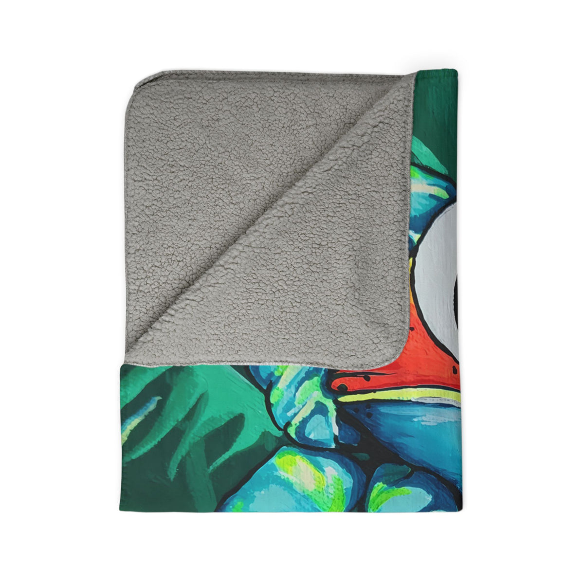 Cyclops Red Frog Fleece Sherpa Blanket