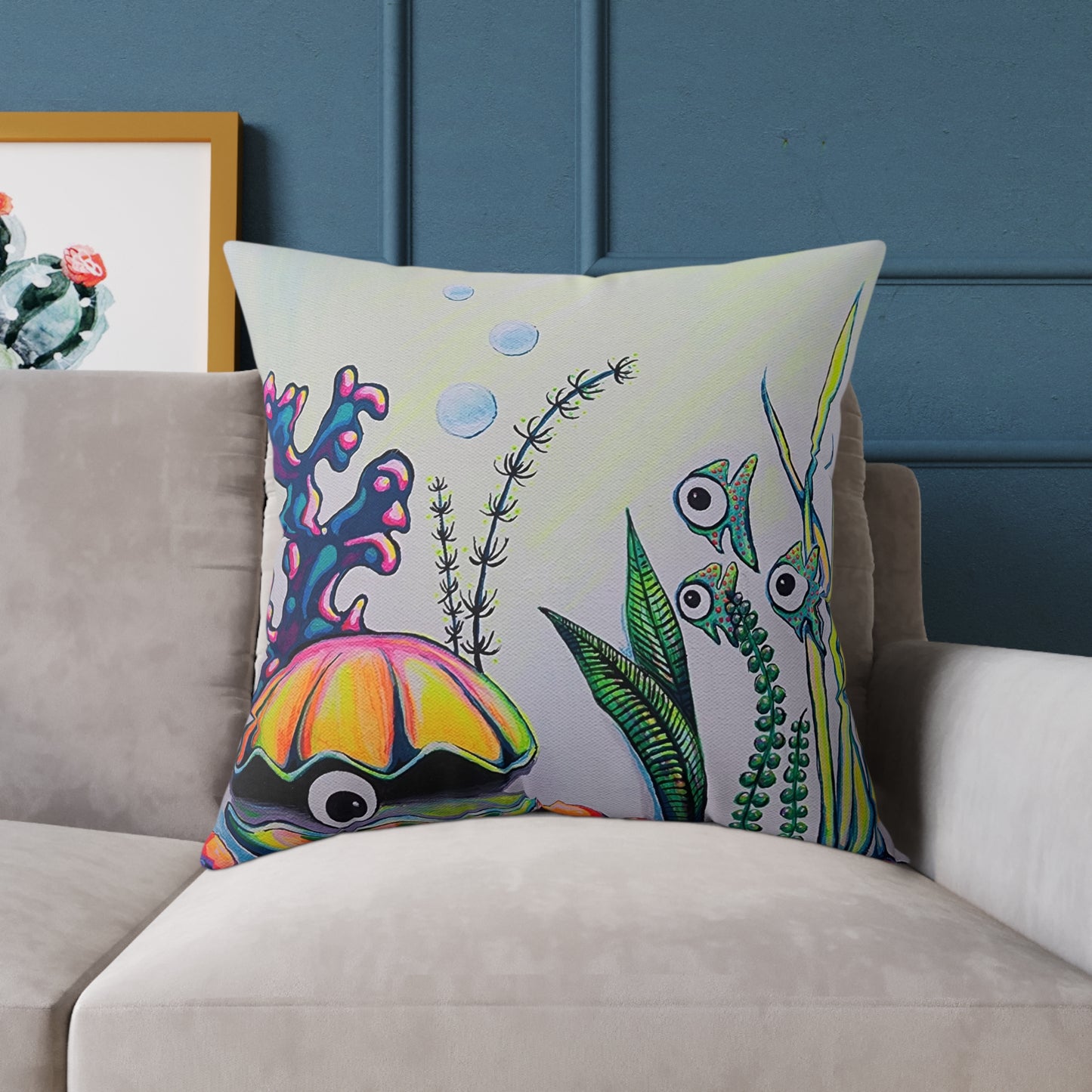 Cyclops Clam Art Canvas Decorative Pillow