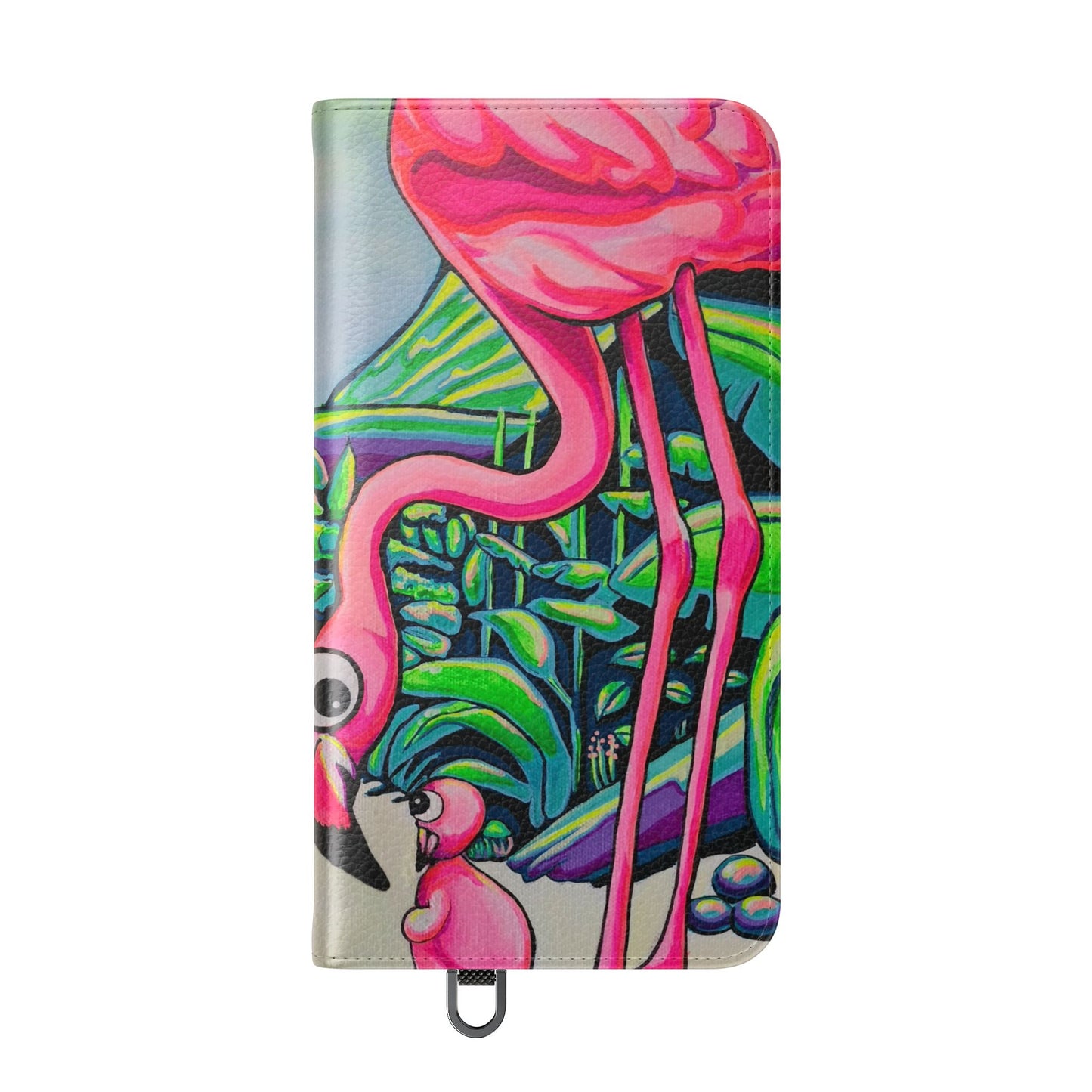 Cyclops Flamingo Family Flip Phone Case – Wallet Cover with Card Slots