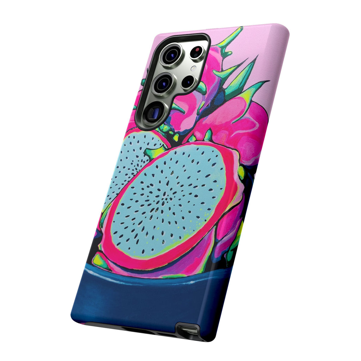Coque de téléphone résistante Pitaya Rose Néon