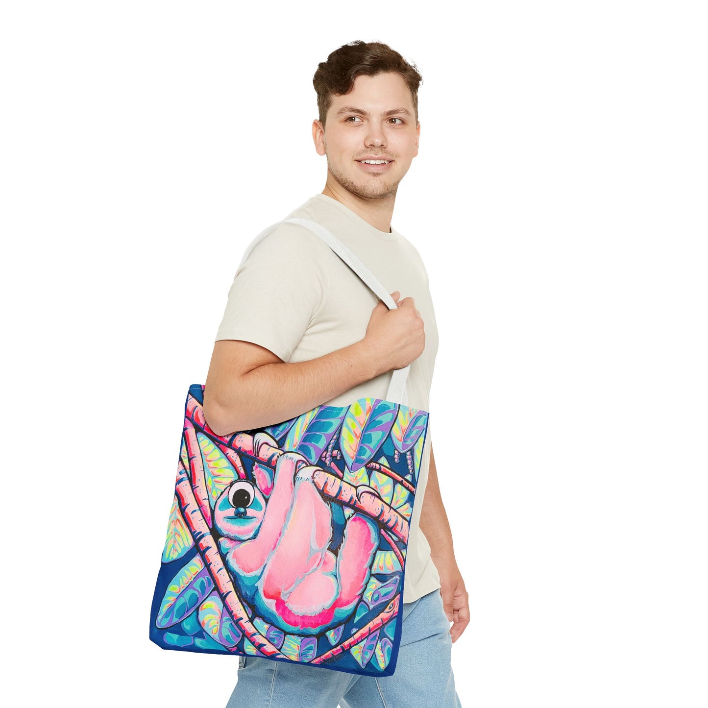 Premium Cyclops Sloth Tote Bag, Original Artist Design, Reusable Shopping Tote, Eco-Friendly