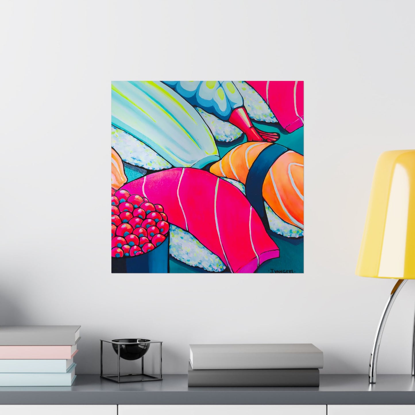 Affiche d'art Giclée Sushi Néon