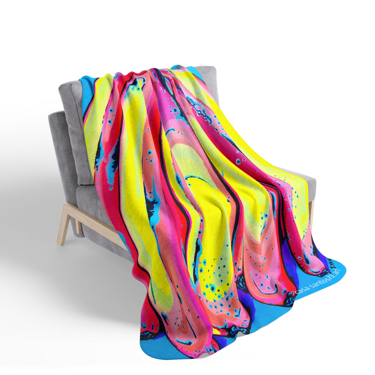 Neon Fat Bananas Fleece Sherpa Blanket
