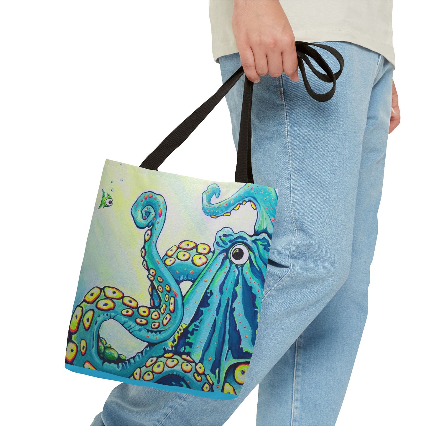 Premium Cyclops Octopus Tote Bag, Original Artist Design, Reusable Shopping Tote,  Eco-Friendly