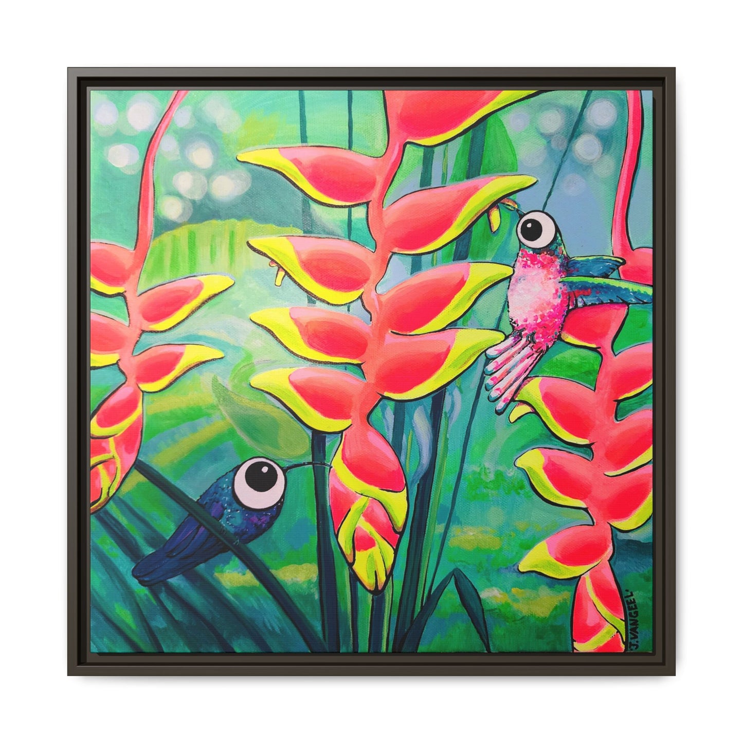 Framed Cyclops Hummingbirds Canvas Print