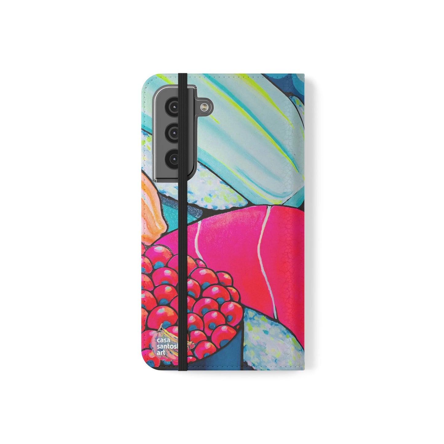 Étui portefeuille pour téléphone à clapet Neon Sushi avec porte-cartes
