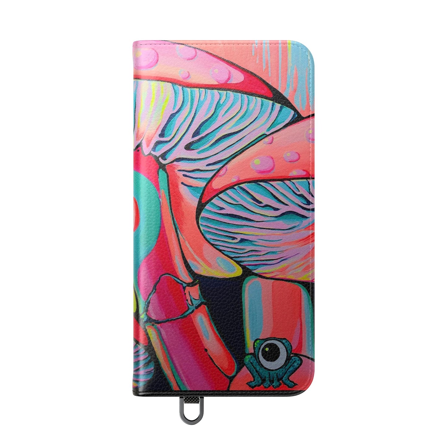Trippy Mushrooms Flip Phone Case – Wallet Cover with Card Slots