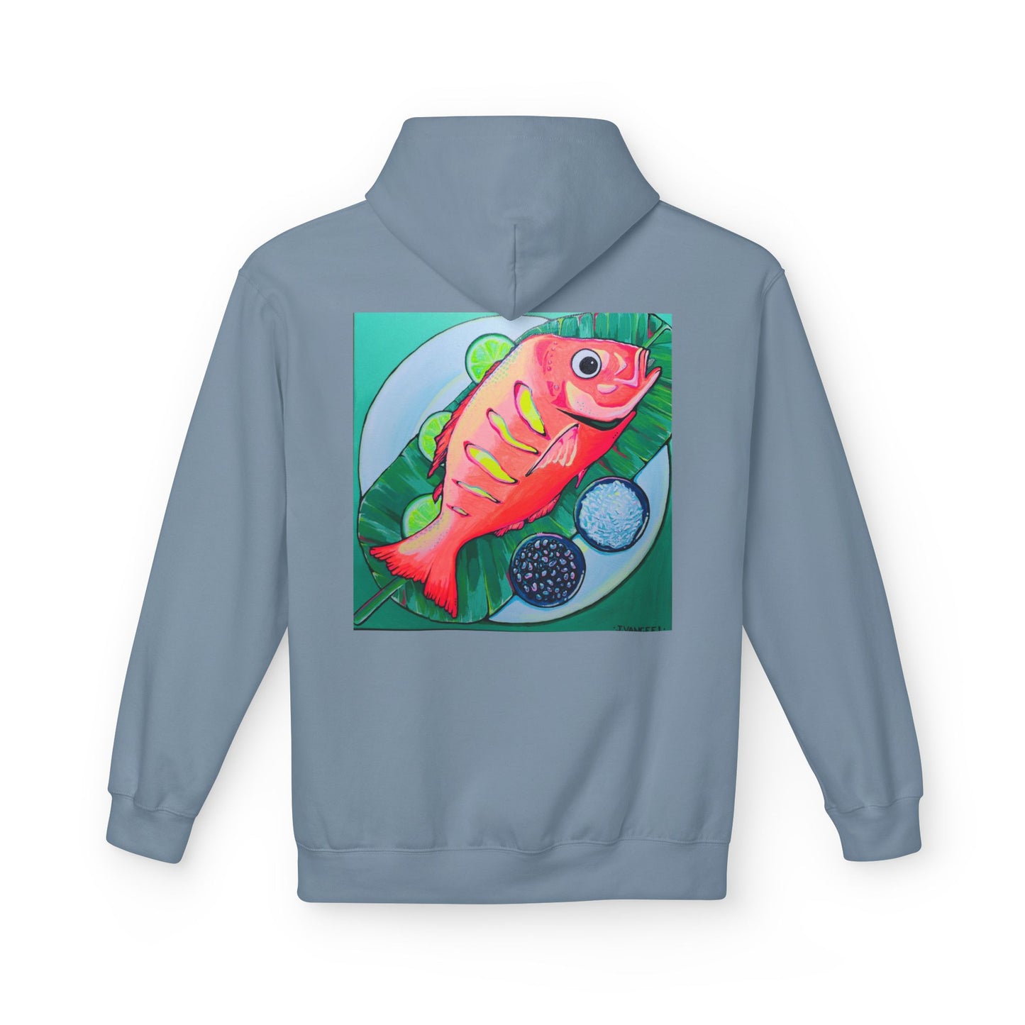 Unisex Neon Fried Fish Soft Hoodie